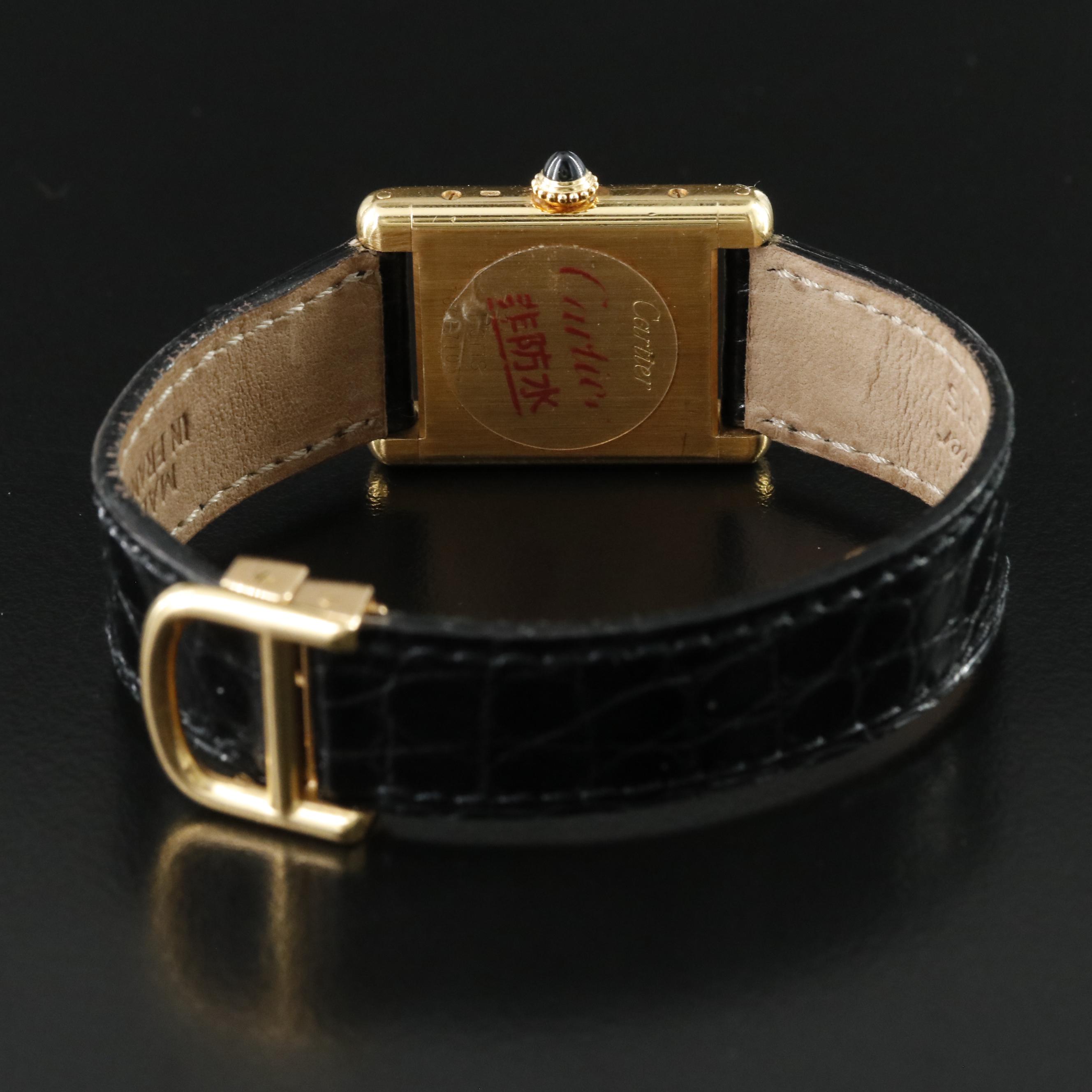 18K Cartier Tank Louis Cartier Stem Wind Watch