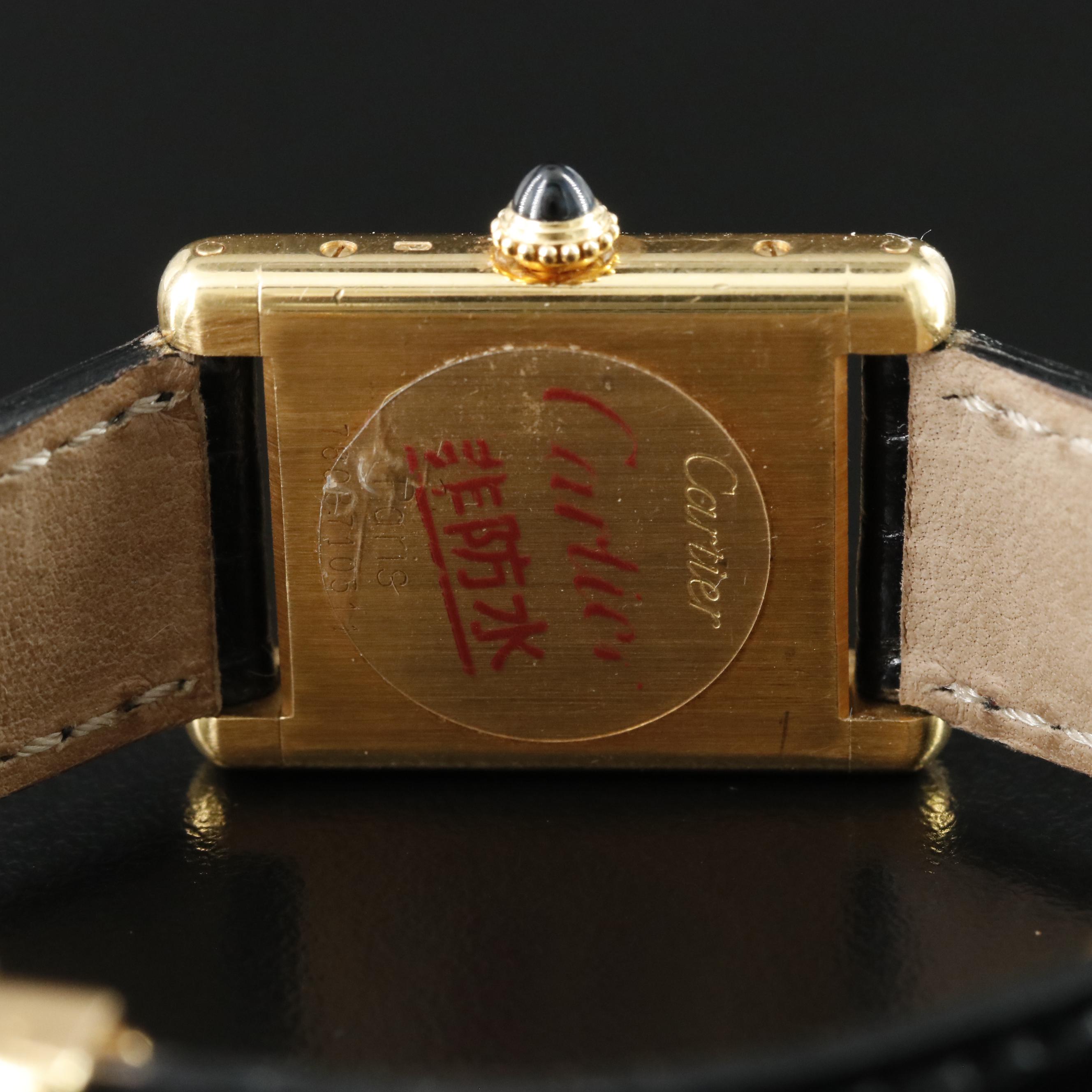 18K Cartier Tank Louis Cartier Stem Wind Watch