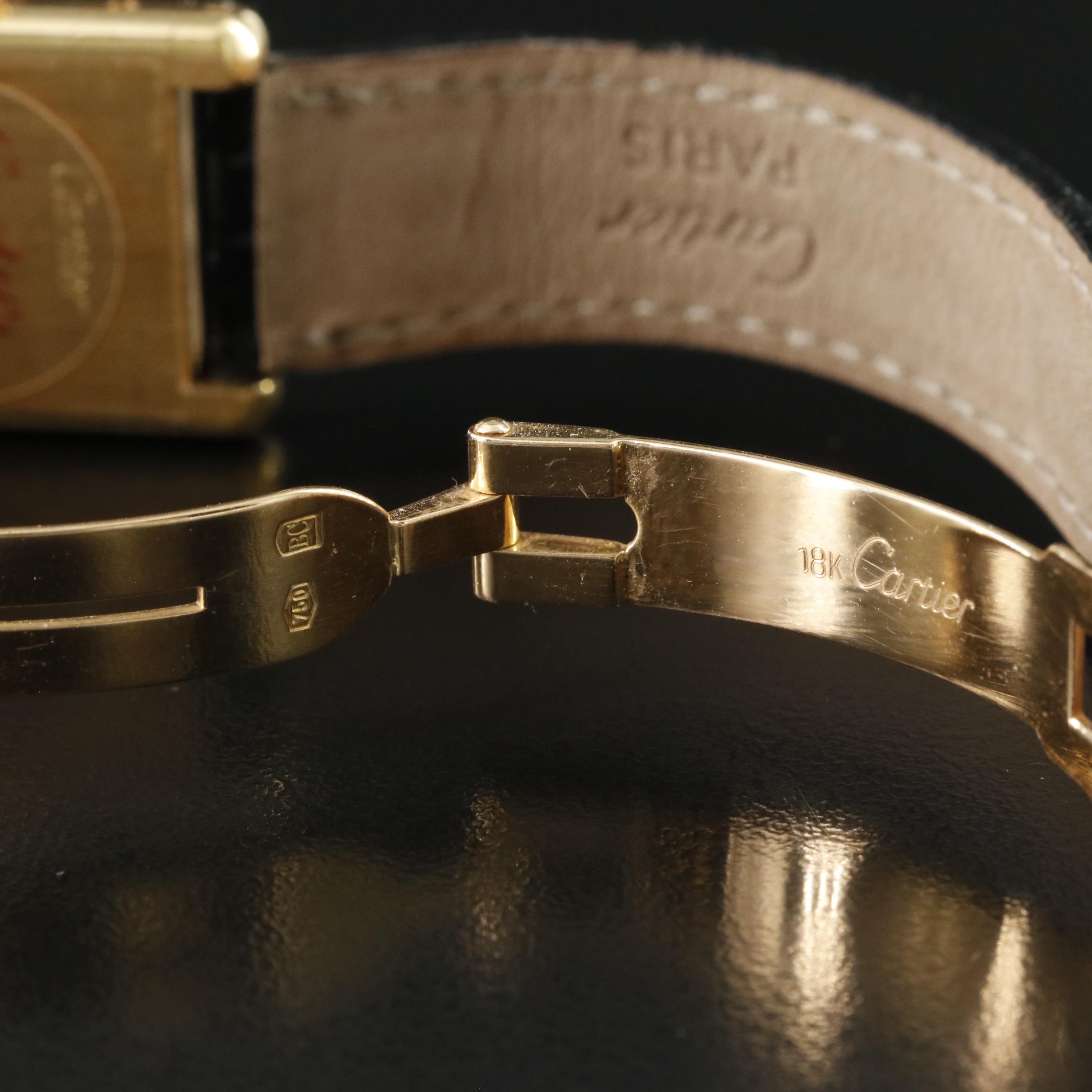 18K Cartier Tank Louis Cartier Stem Wind Watch