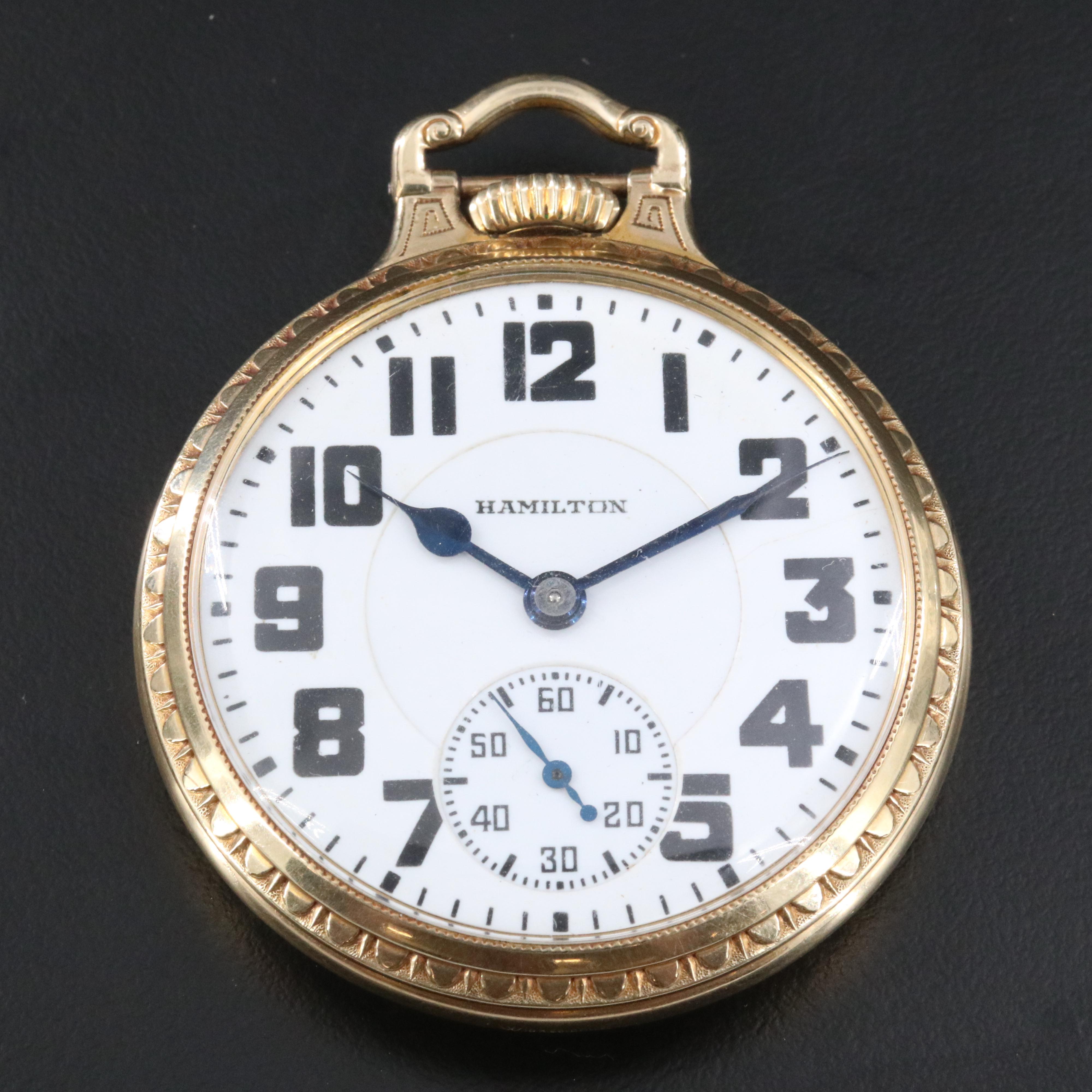 1940 Hamilton Railroad Grade Gold Filled Pocket Watch