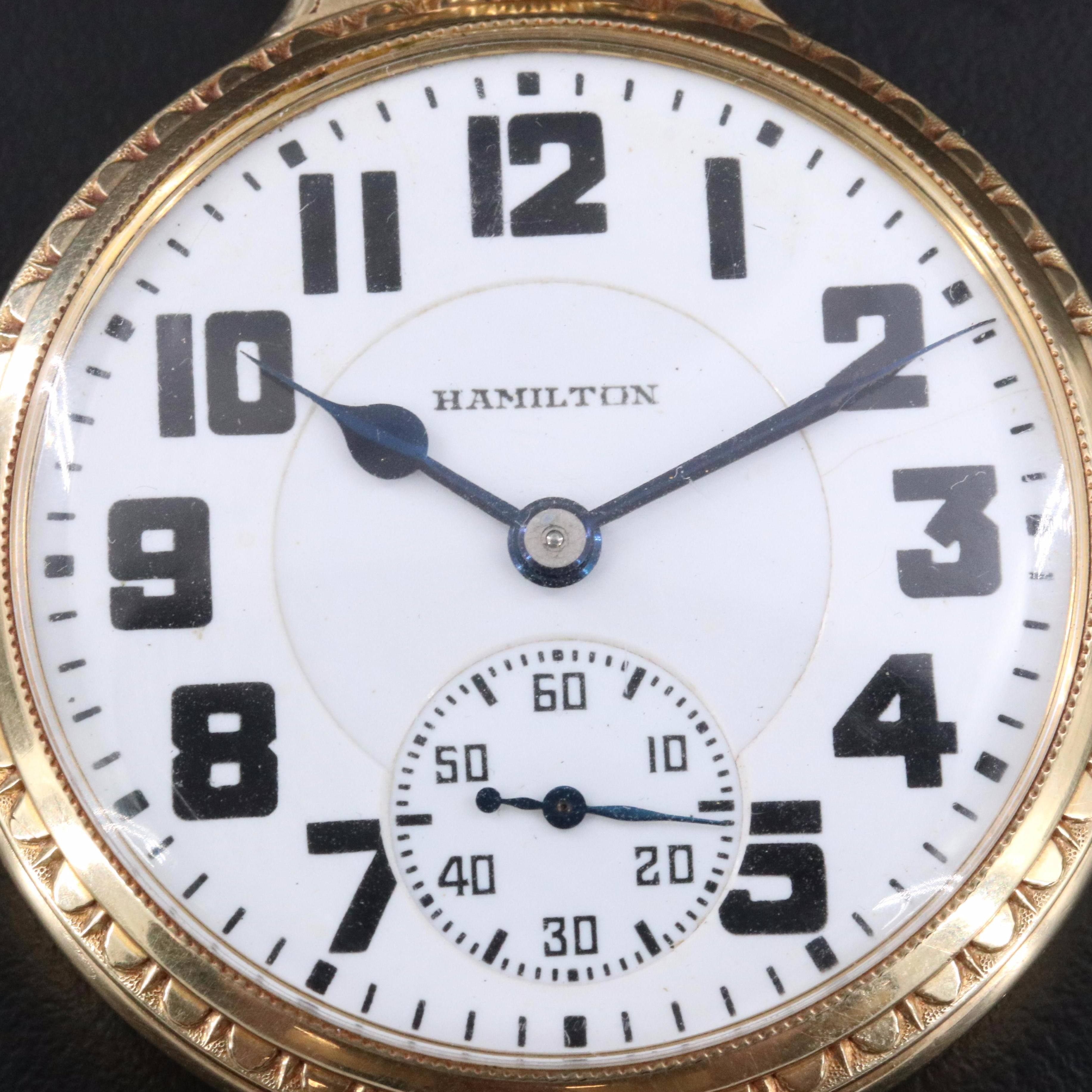 1940 Hamilton Railroad Grade Gold Filled Pocket Watch