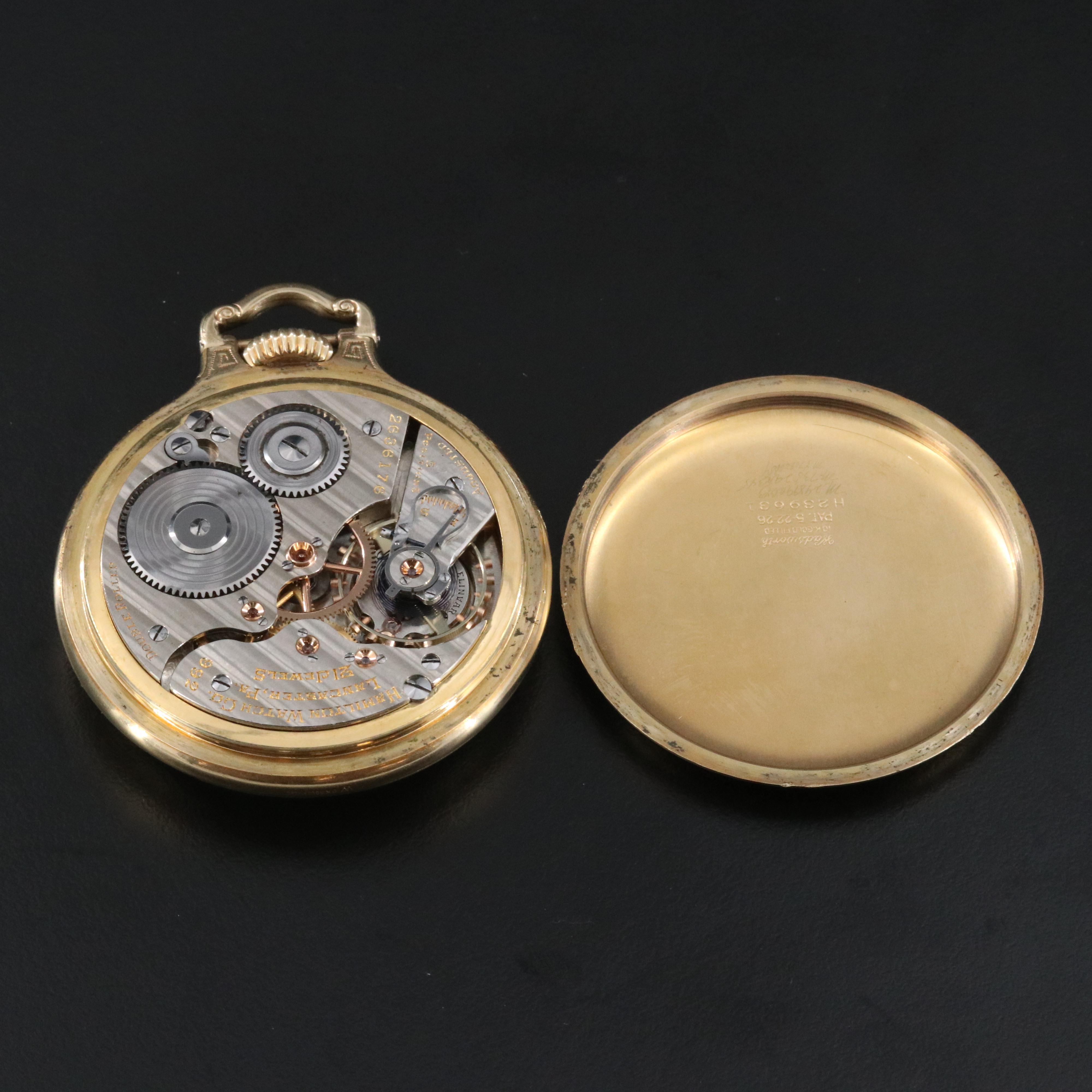 1940 Hamilton Railroad Grade Gold Filled Pocket Watch