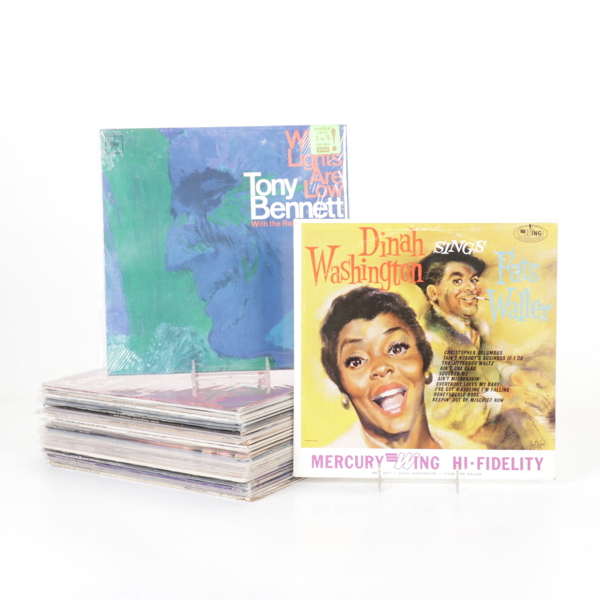 Tony Bennett, Dinah Washington and Frank Sinatra in Collection of Vinyl Records