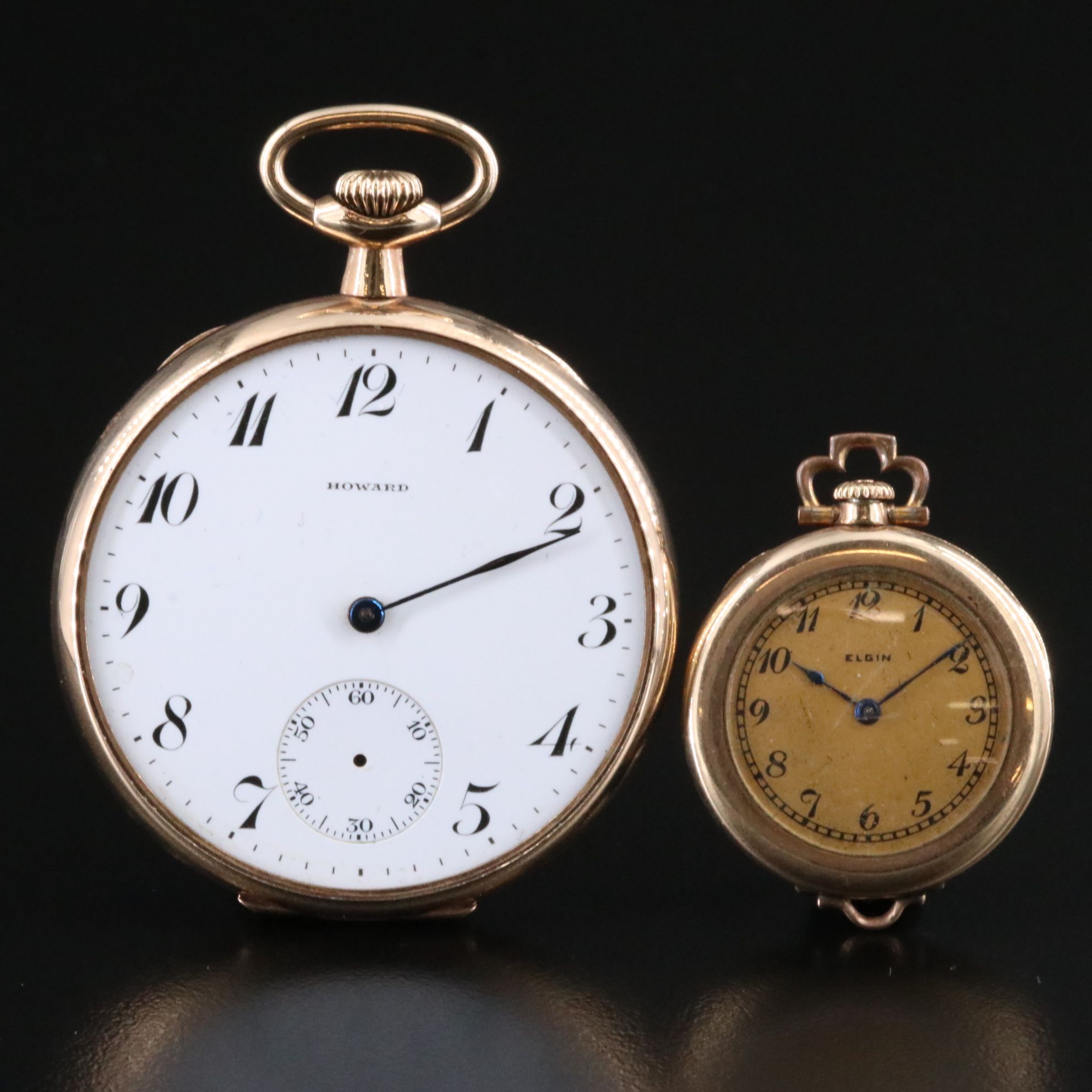 Howard Gold Filled Pocket Watch and Elgin Gold Filled Converter Watch