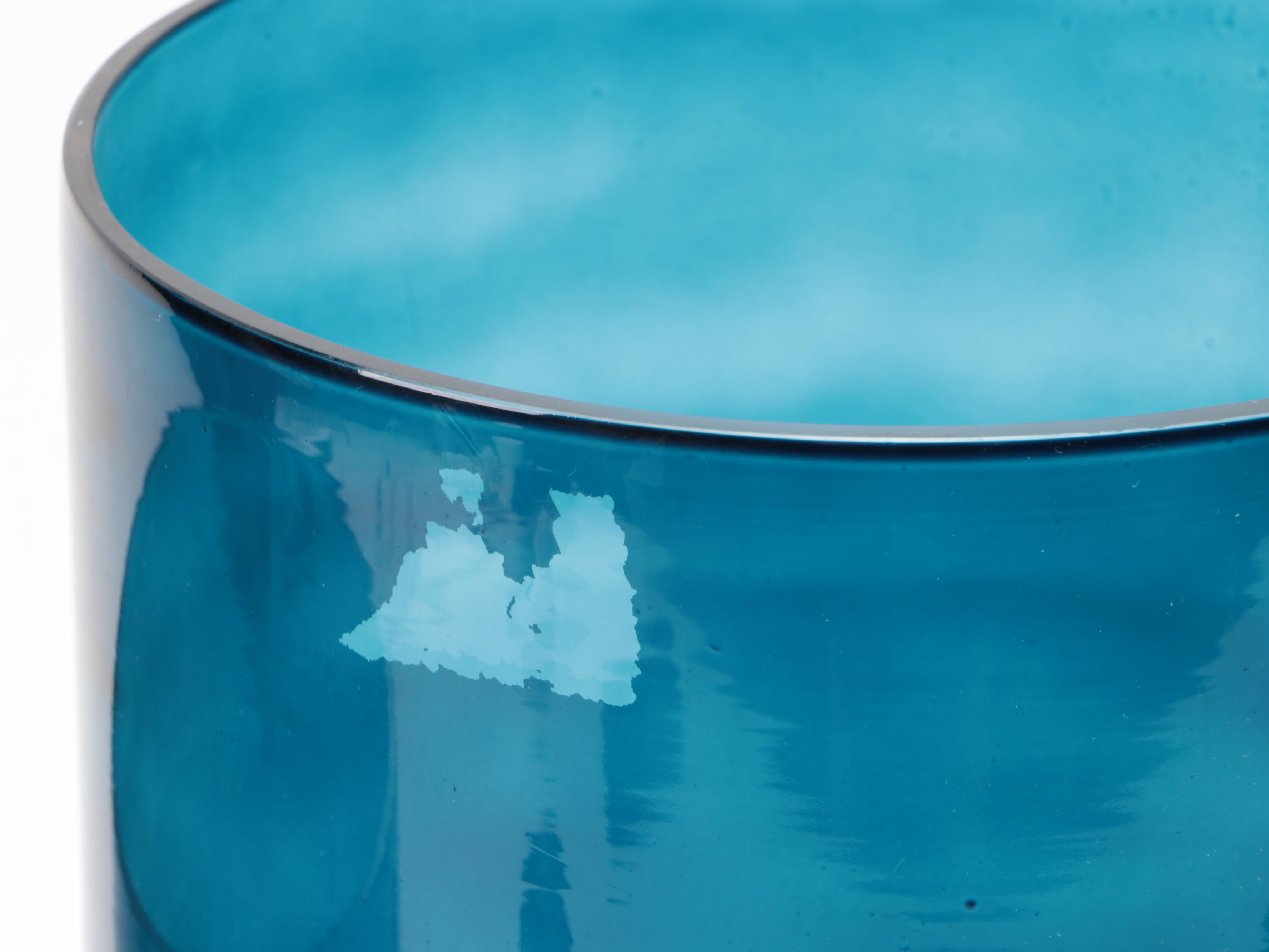 Metallic Base Blue Glass Pillar Candle Holders with Gold Finish Yoga Figures