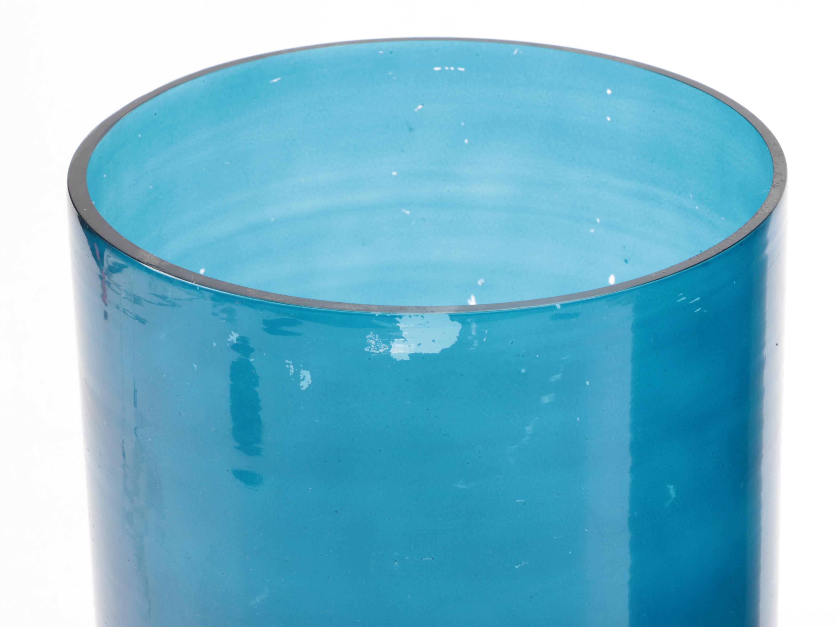 Metallic Base Blue Glass Pillar Candle Holders with Gold Finish Yoga Figures