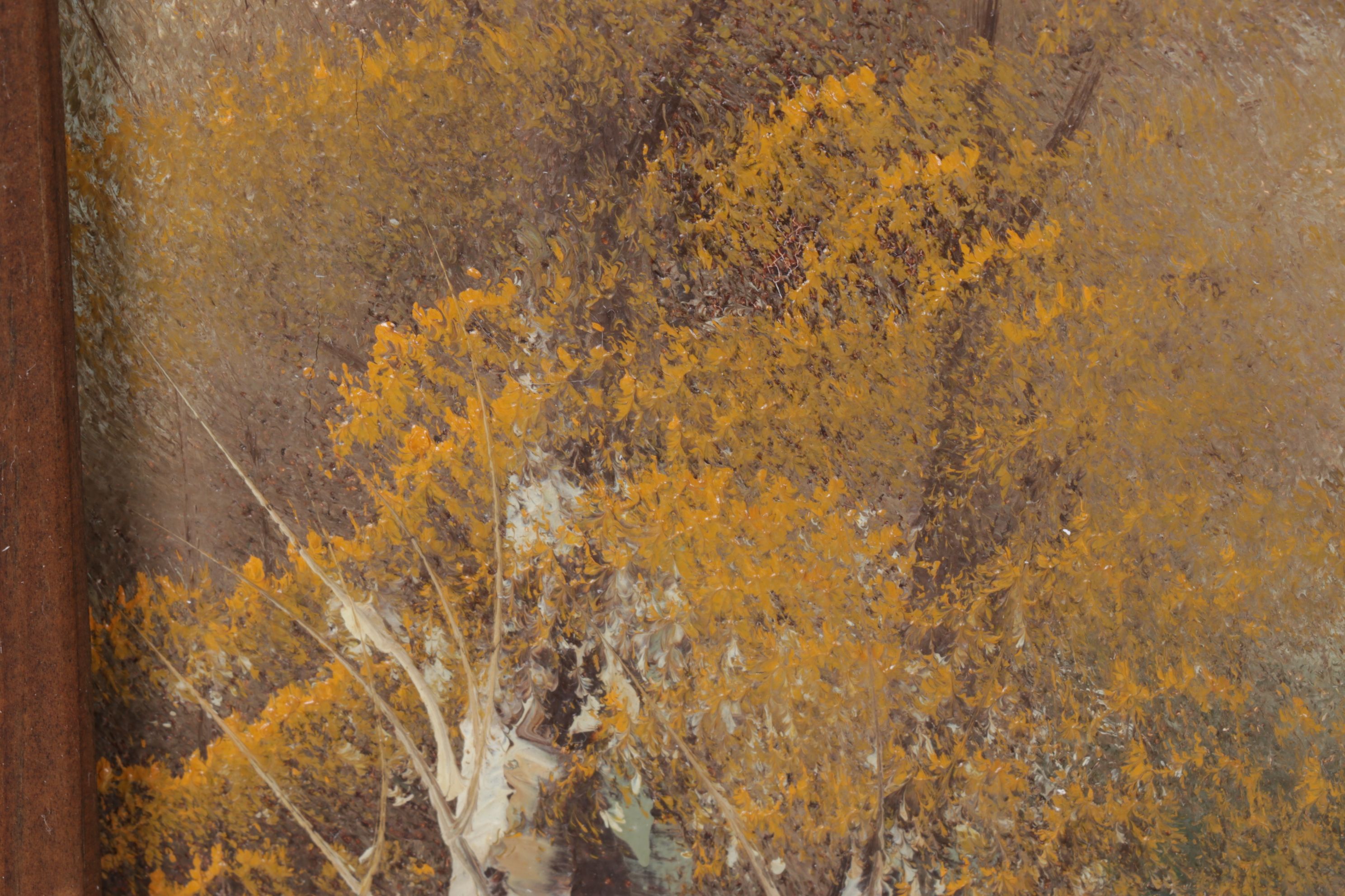 Almon Impressionist Riverbank Landscape Oil Painting  Featuring Distant Castle