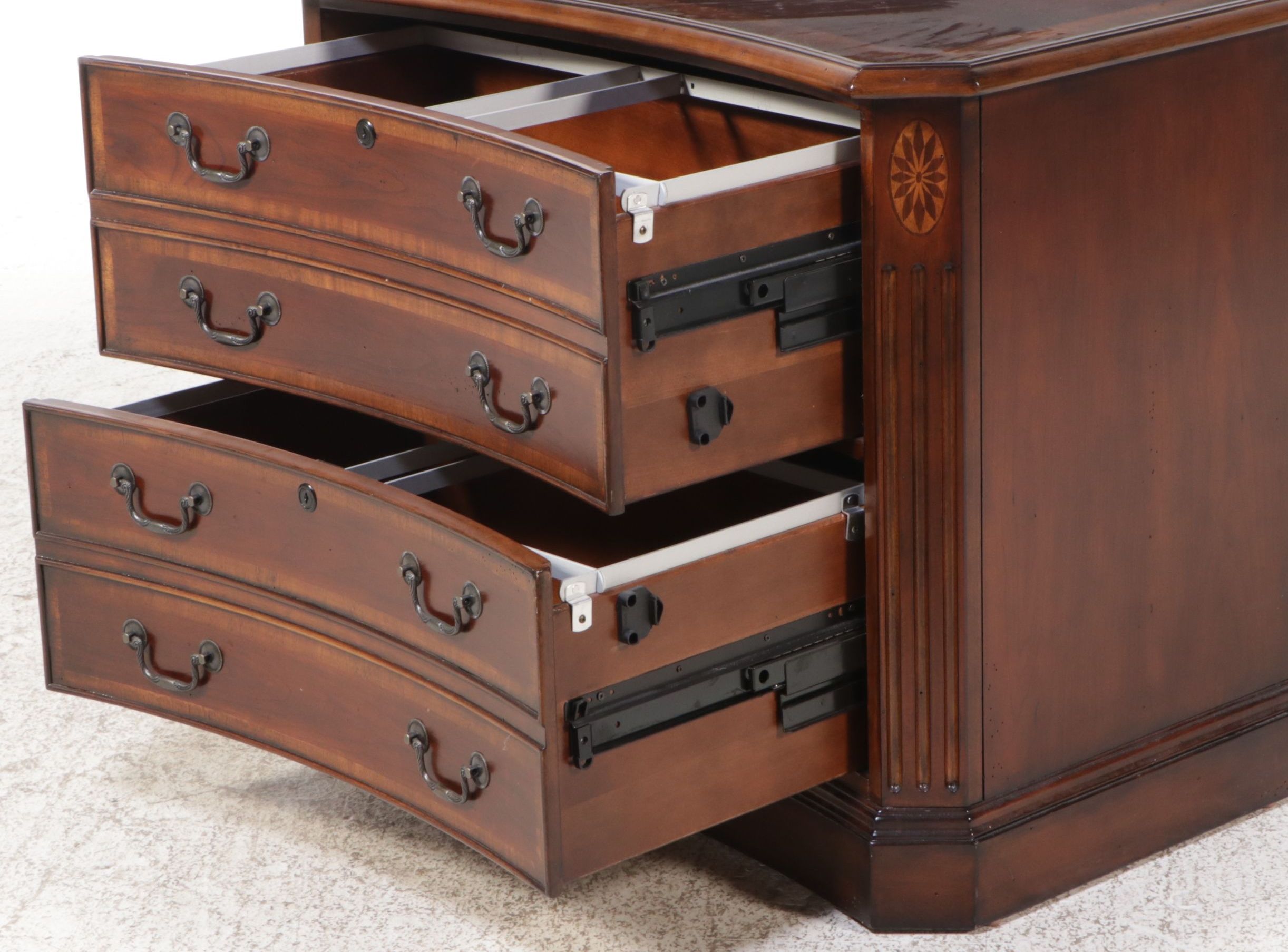 Hooker Furniture "Seven Seas" Mahogany Desk with Faux Leather Office Chair