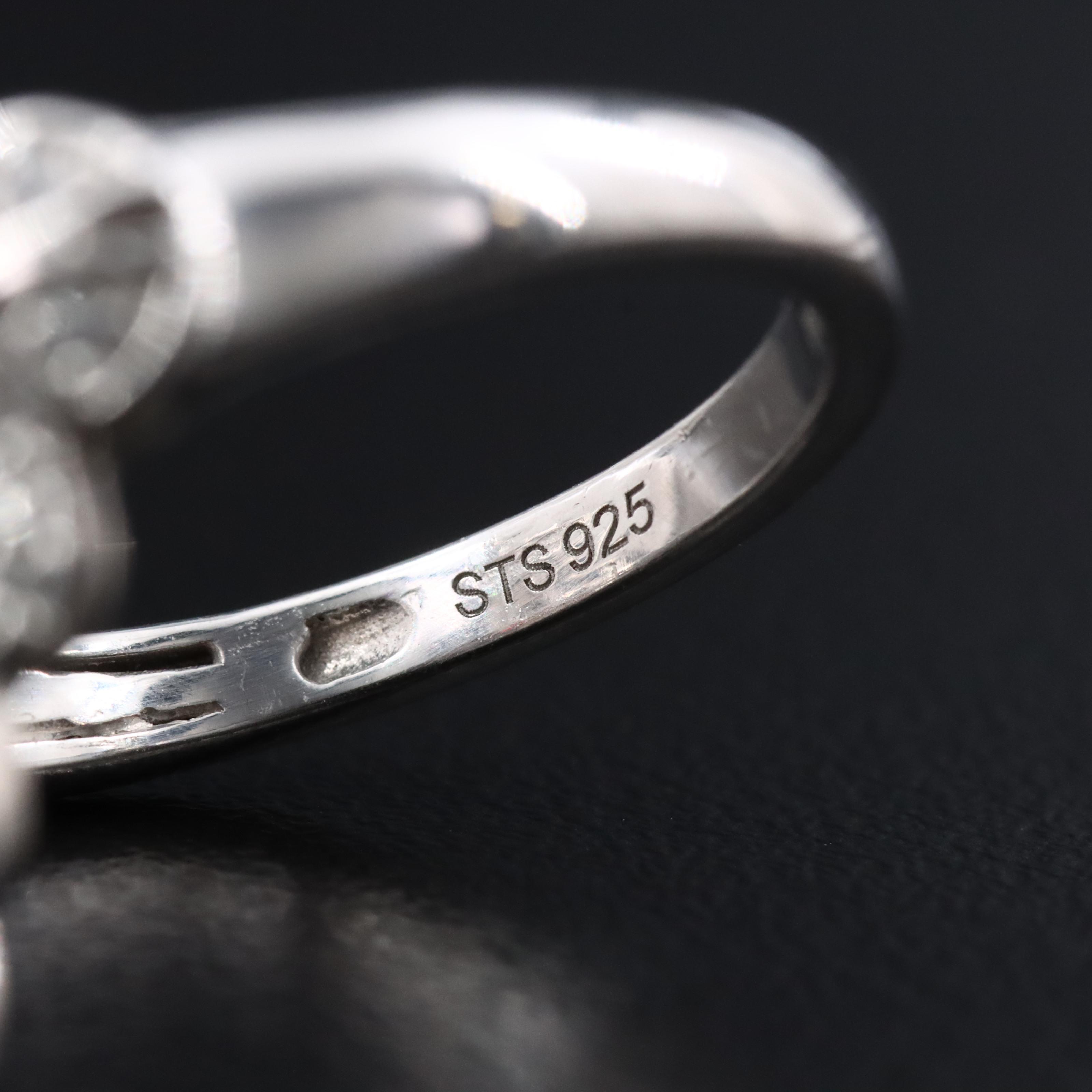 Sterling Ruby and White Zircon Ring