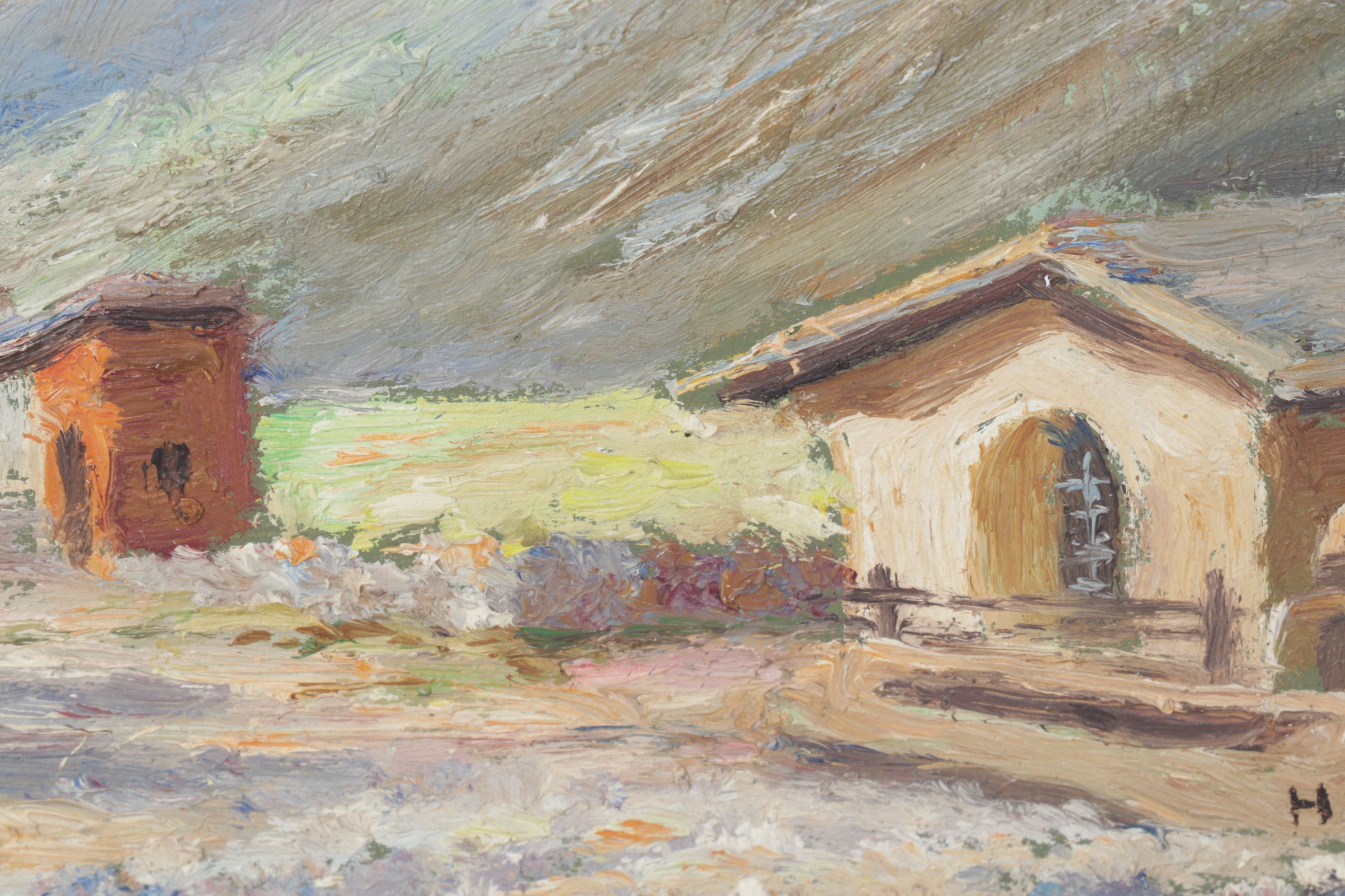 Herman L. Landscape Oil Painting "Innsbruck Goethestraße 2", 1956