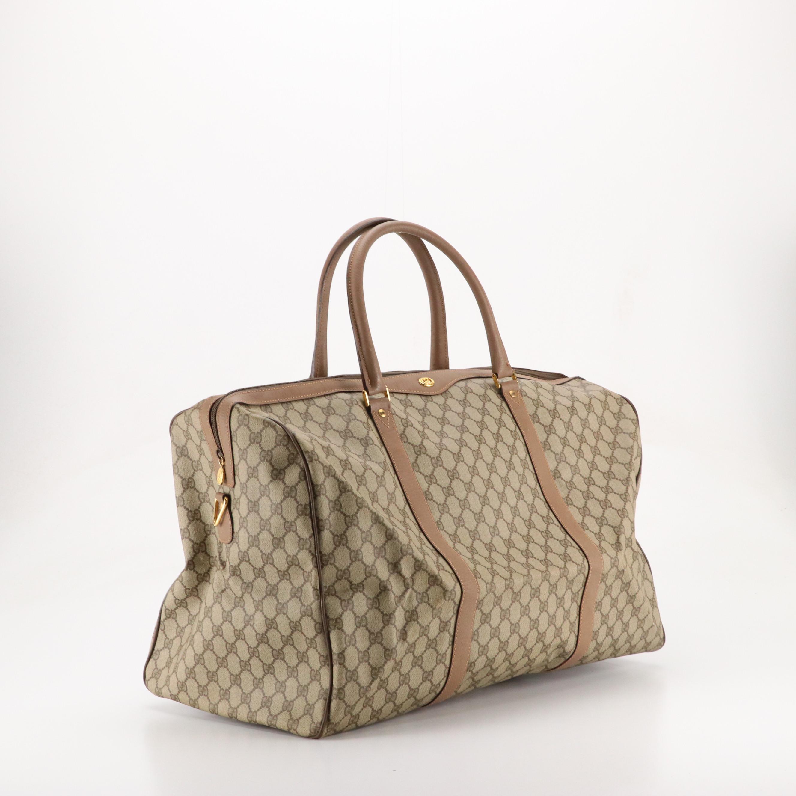 Gucci Interlocking GG Large Boston Bag in GG Supreme Canvas