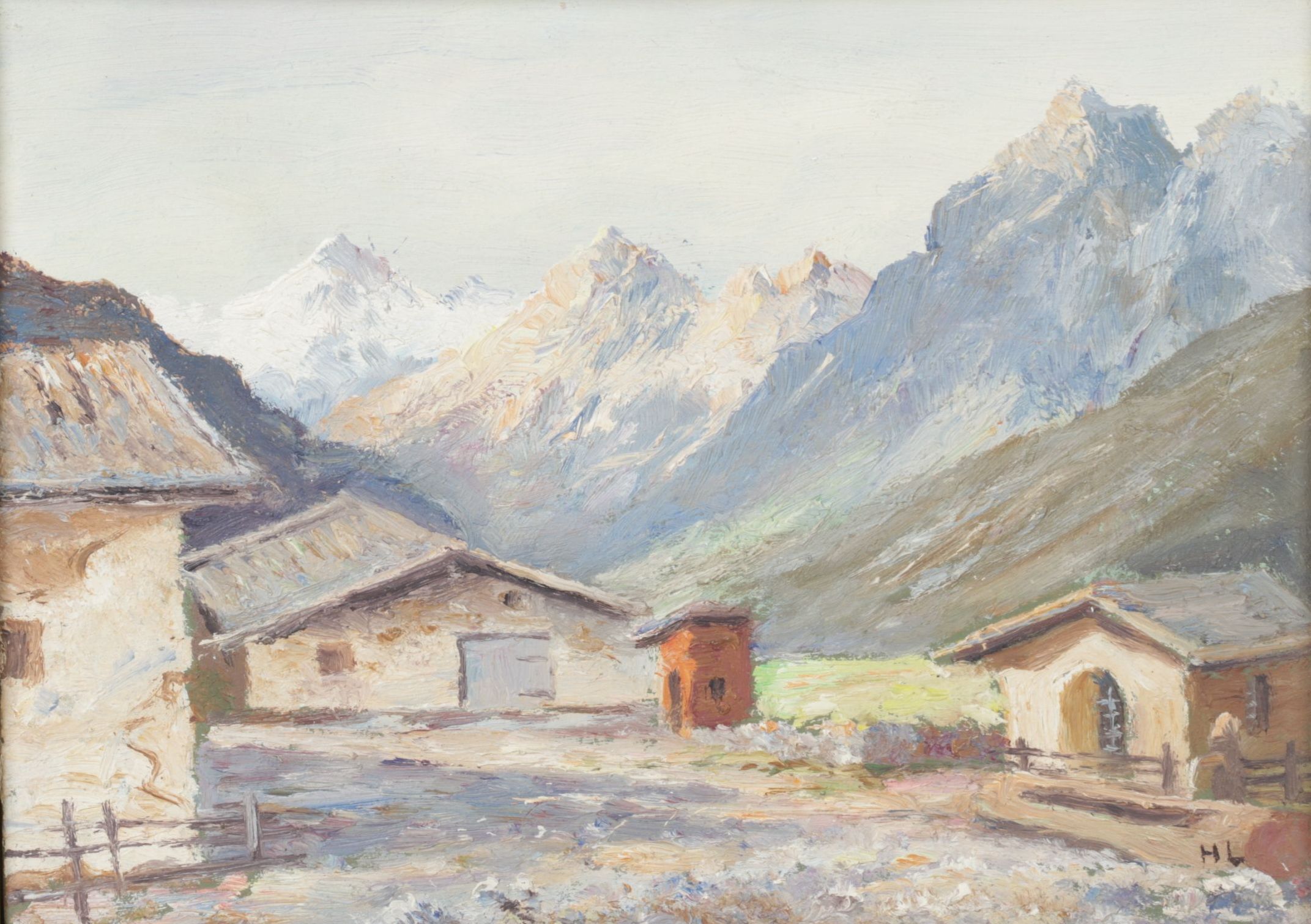 Herman L. Landscape Oil Painting "Innsbruck Goethestraße 2", 1956