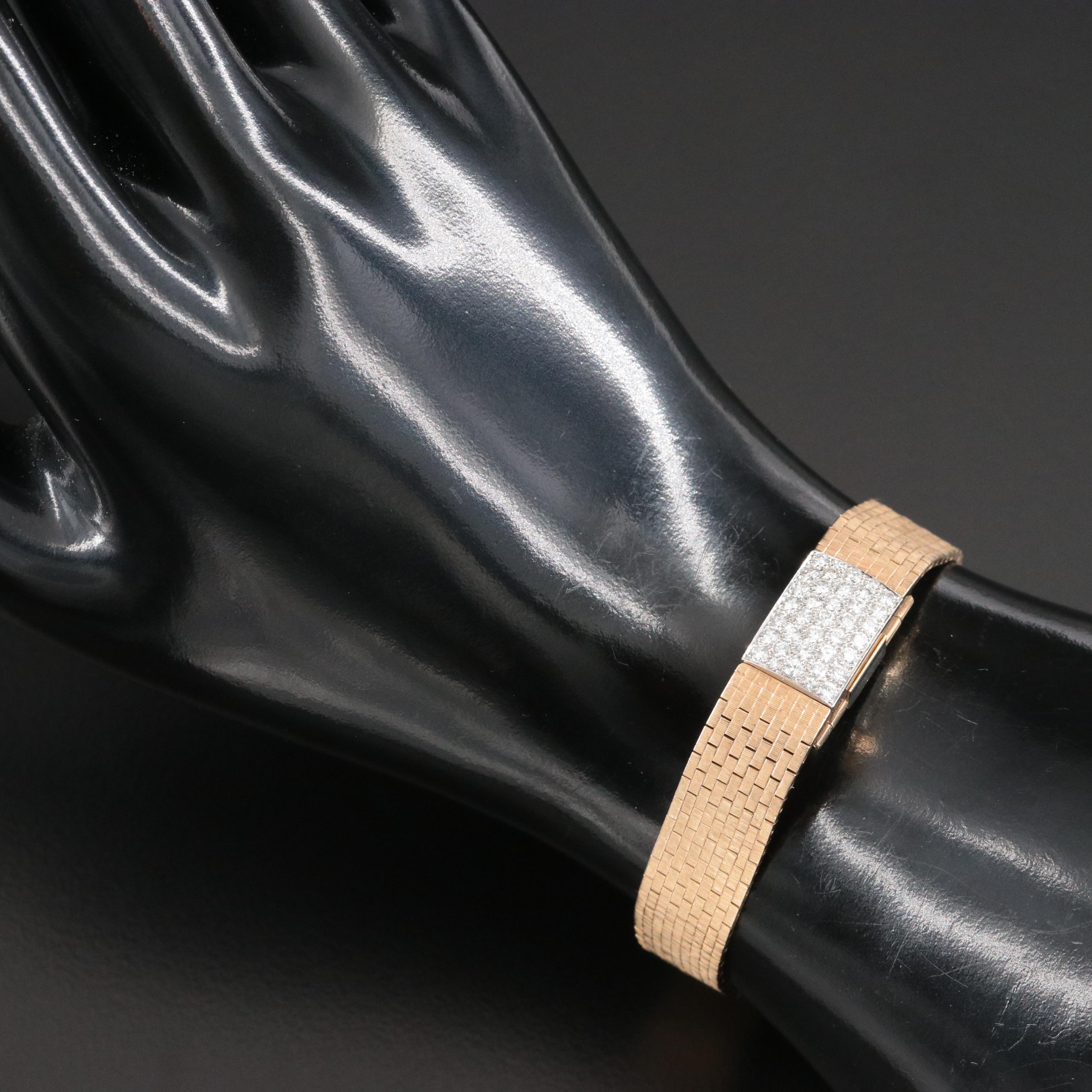 Vintage 14K Tiffany & Co. 1.50 CTW Diamond Dial Cover Watch