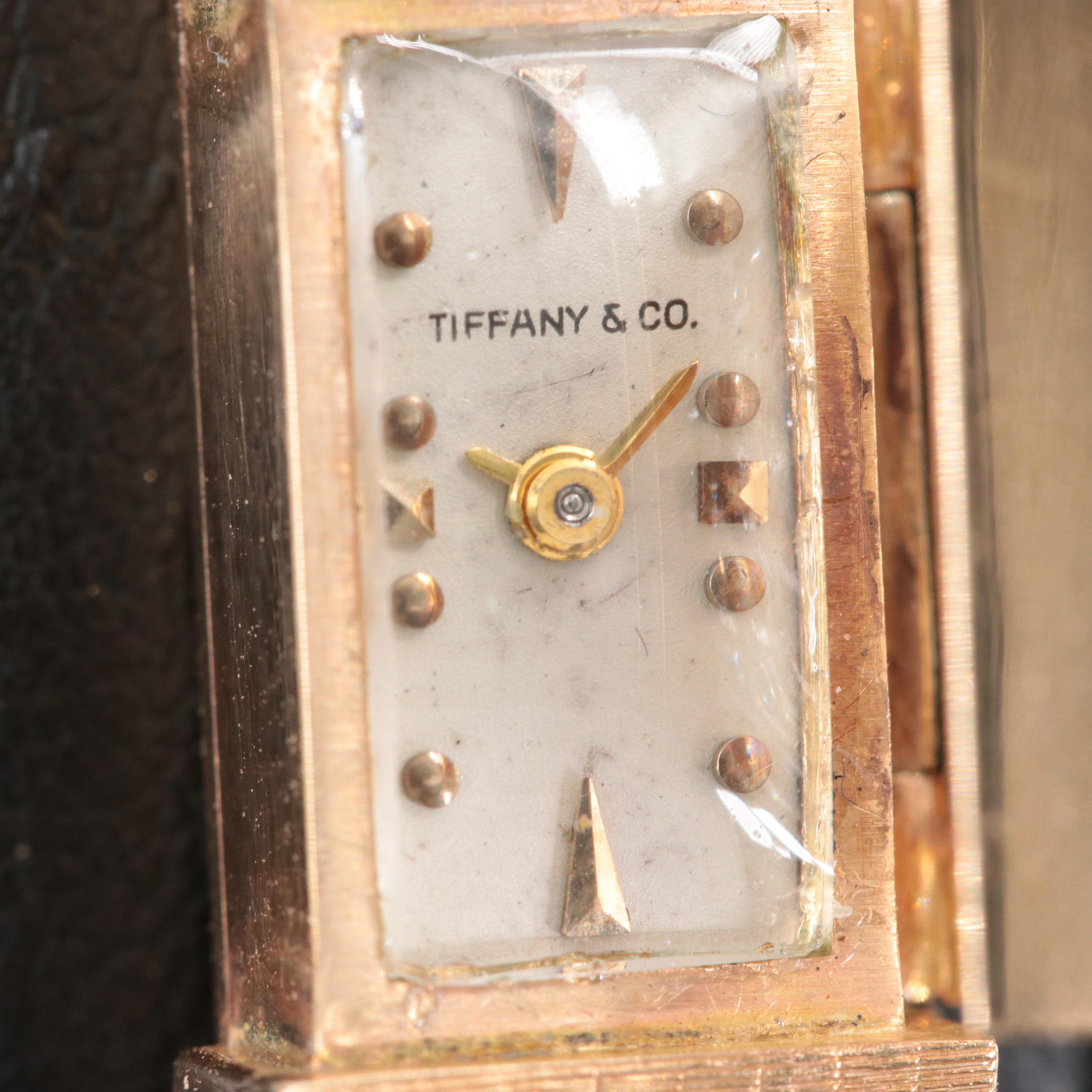 Vintage 14K Tiffany & Co. 1.50 CTW Diamond Dial Cover Watch