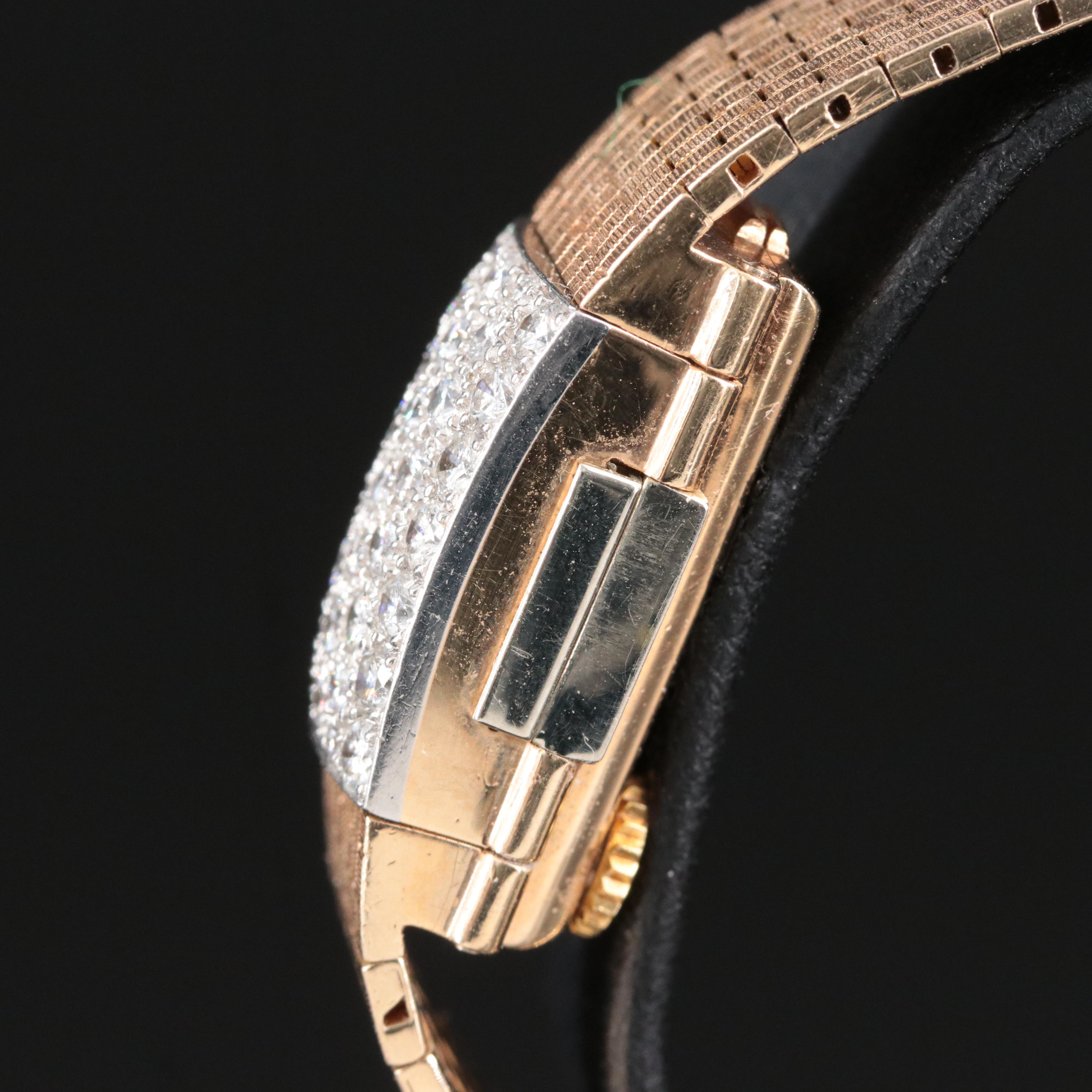 Vintage 14K Tiffany & Co. 1.50 CTW Diamond Dial Cover Watch