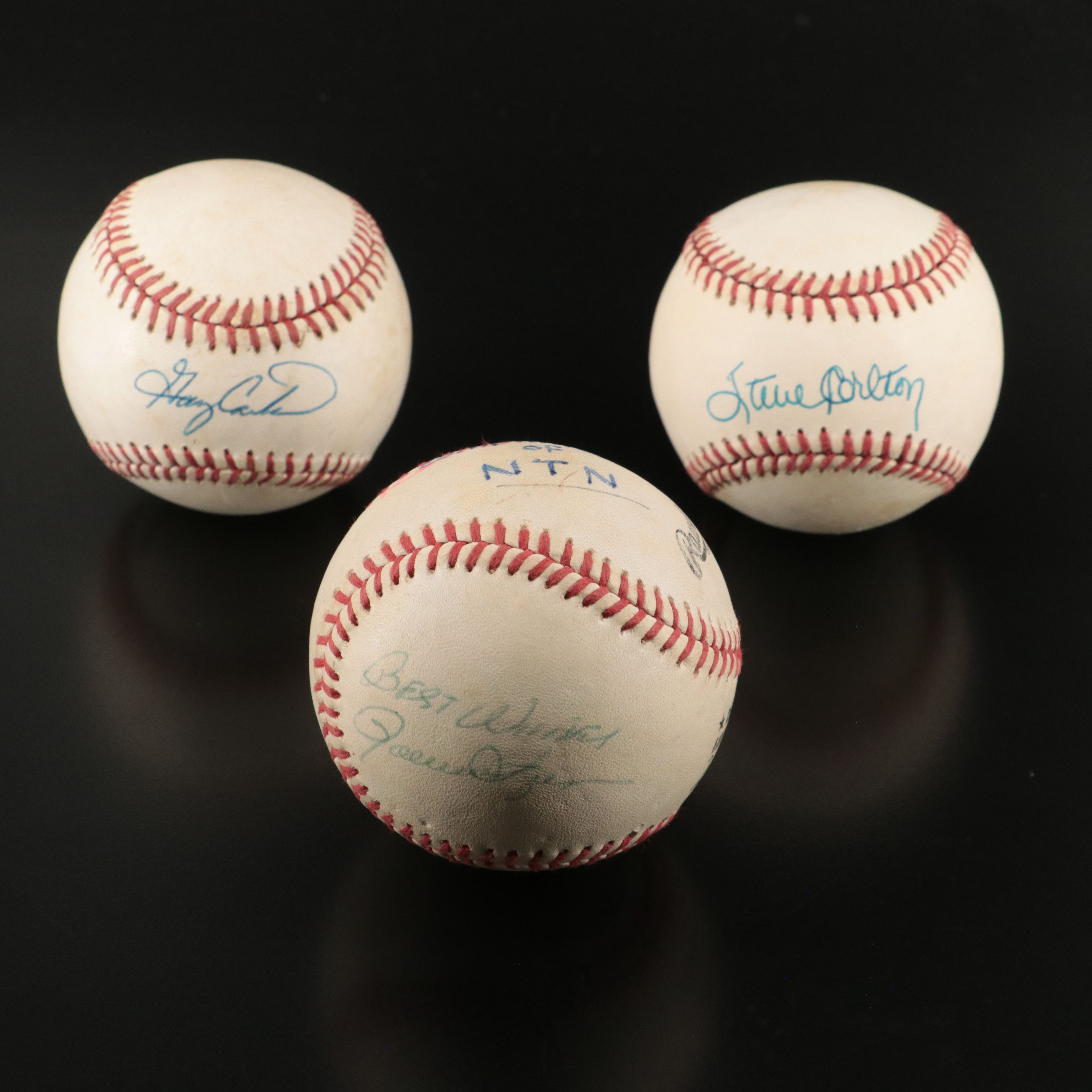Steve Carlton, Gary Carter, & Rollie Fingers Signed Rawlings Official Baseballs