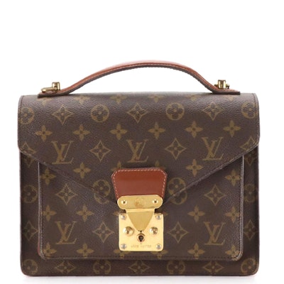 Louis Vuitton Monceau 26 Two-Way Bag in Monogram Canvas and Leather Louis Vuitton Monceau 26 Two-Way Bag in Monogram Canvas and Leather