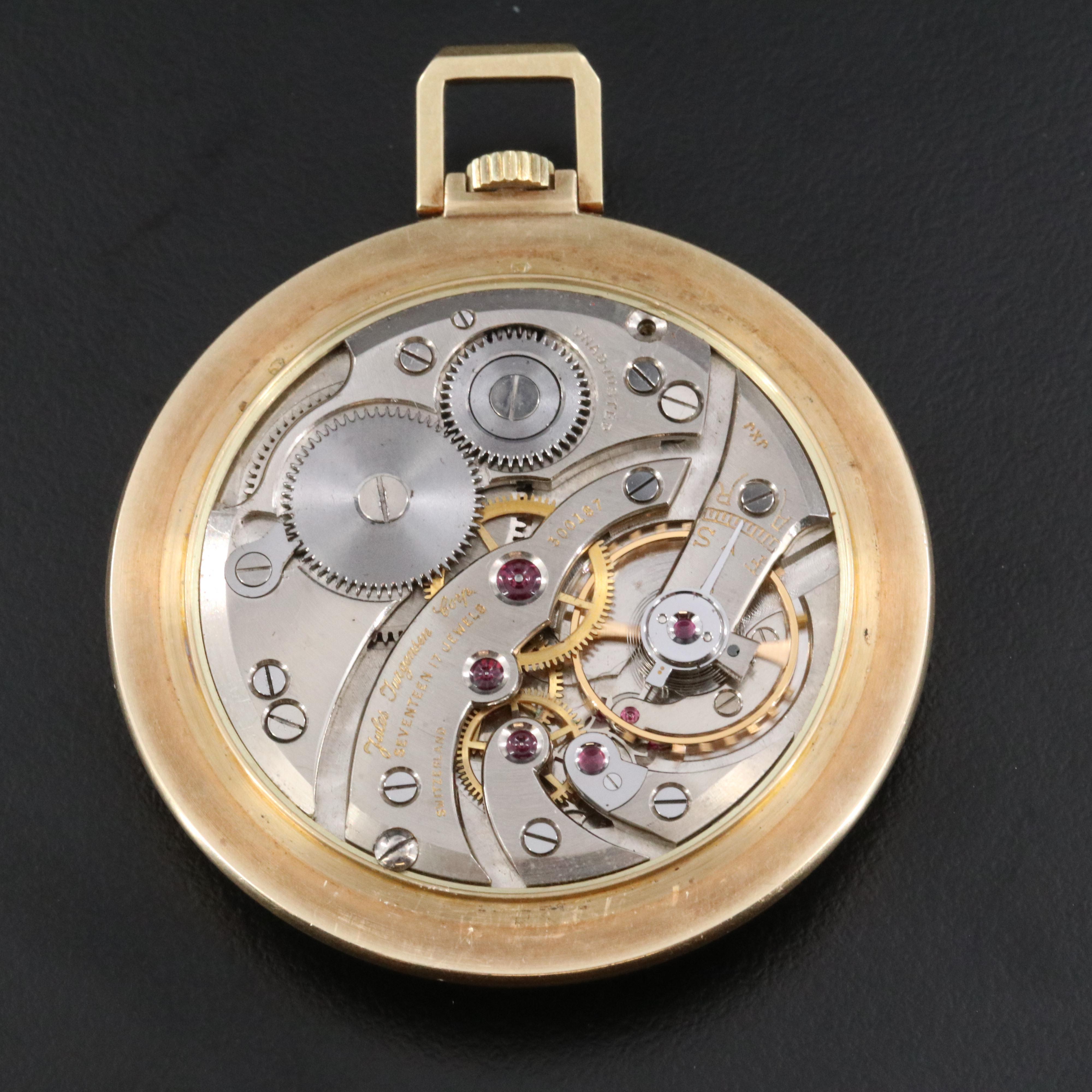 14K SAGA Jules Jurgensen Swiss Pocket Watch