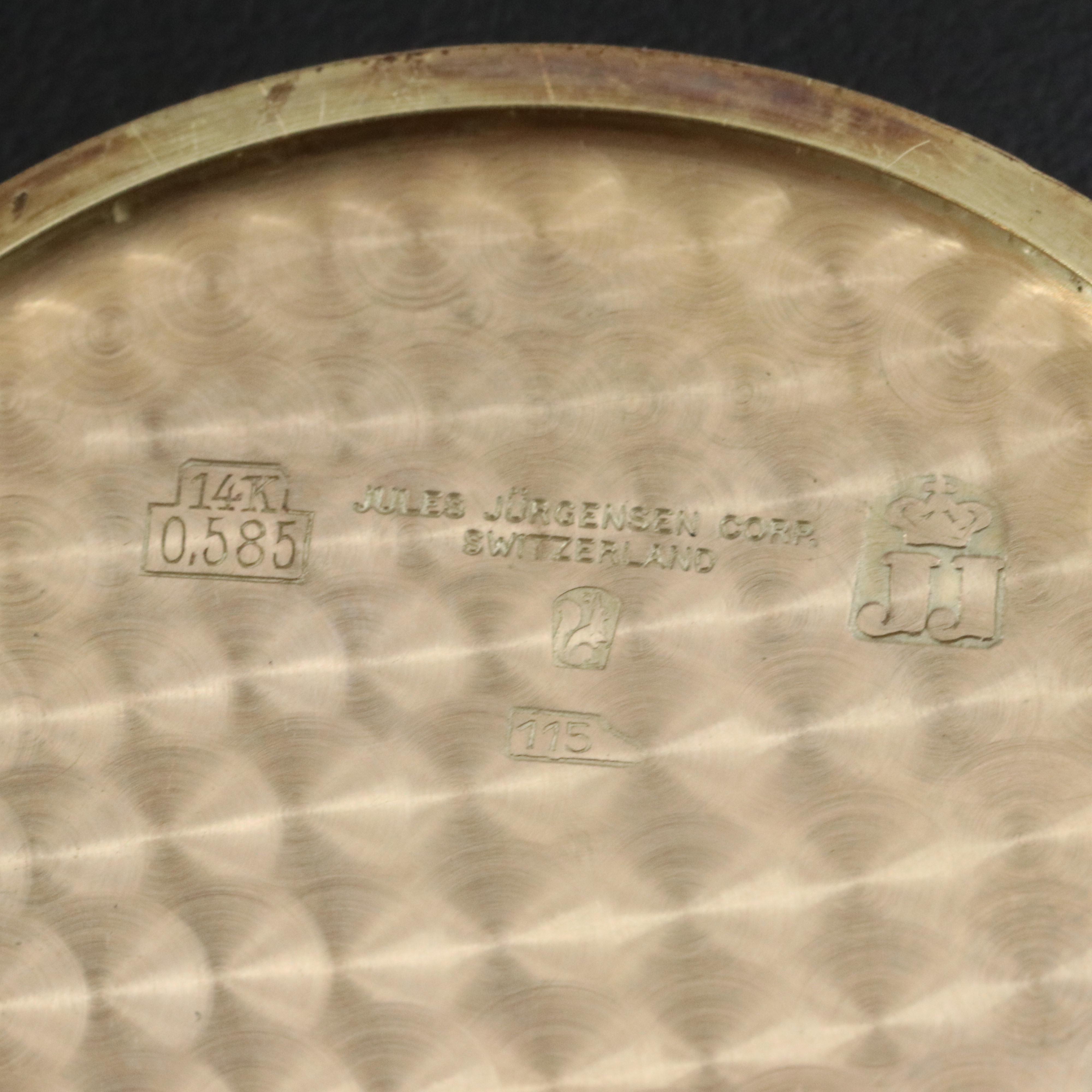 14K SAGA Jules Jurgensen Swiss Pocket Watch
