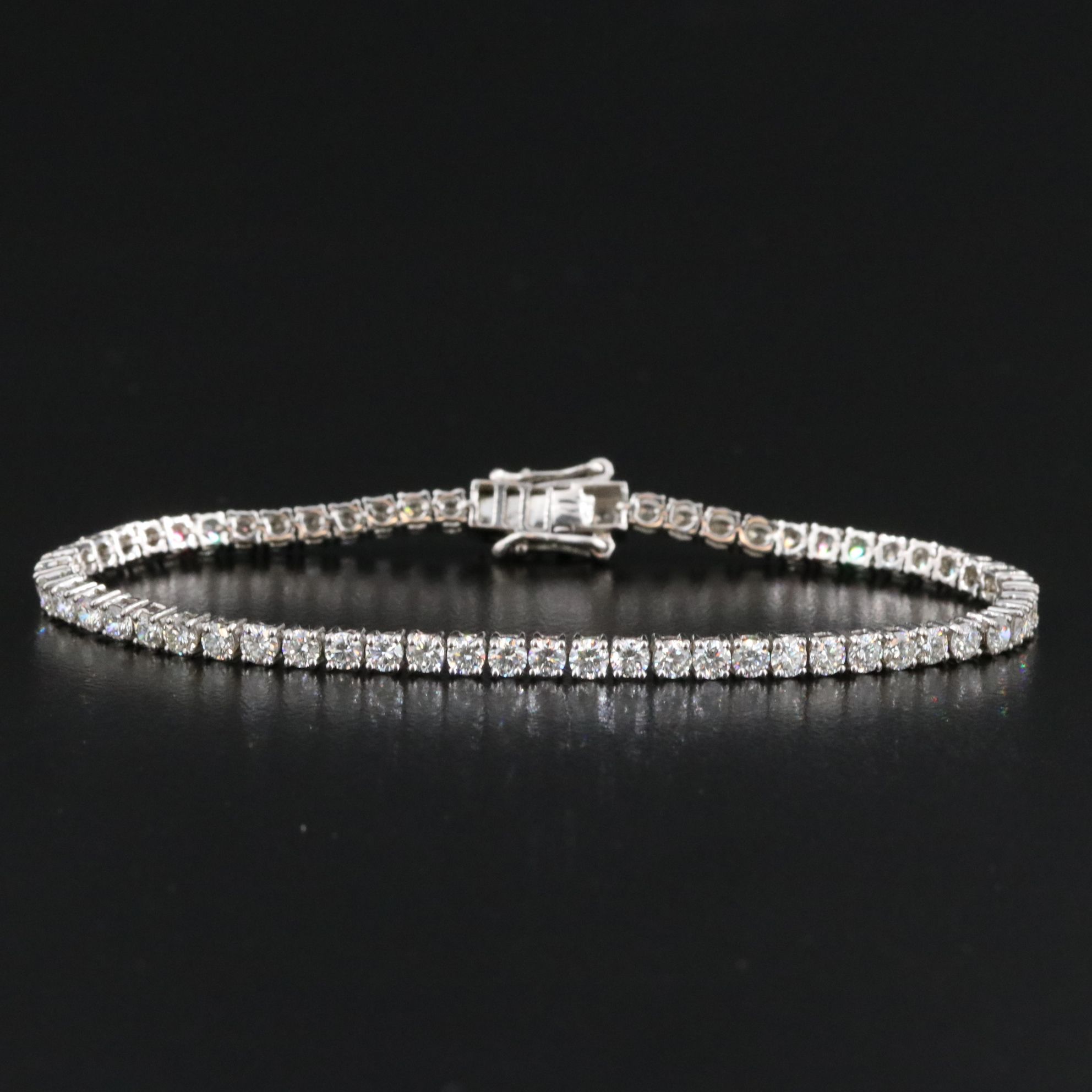 Platinum 4.15 CTW Diamond Line Bracelet