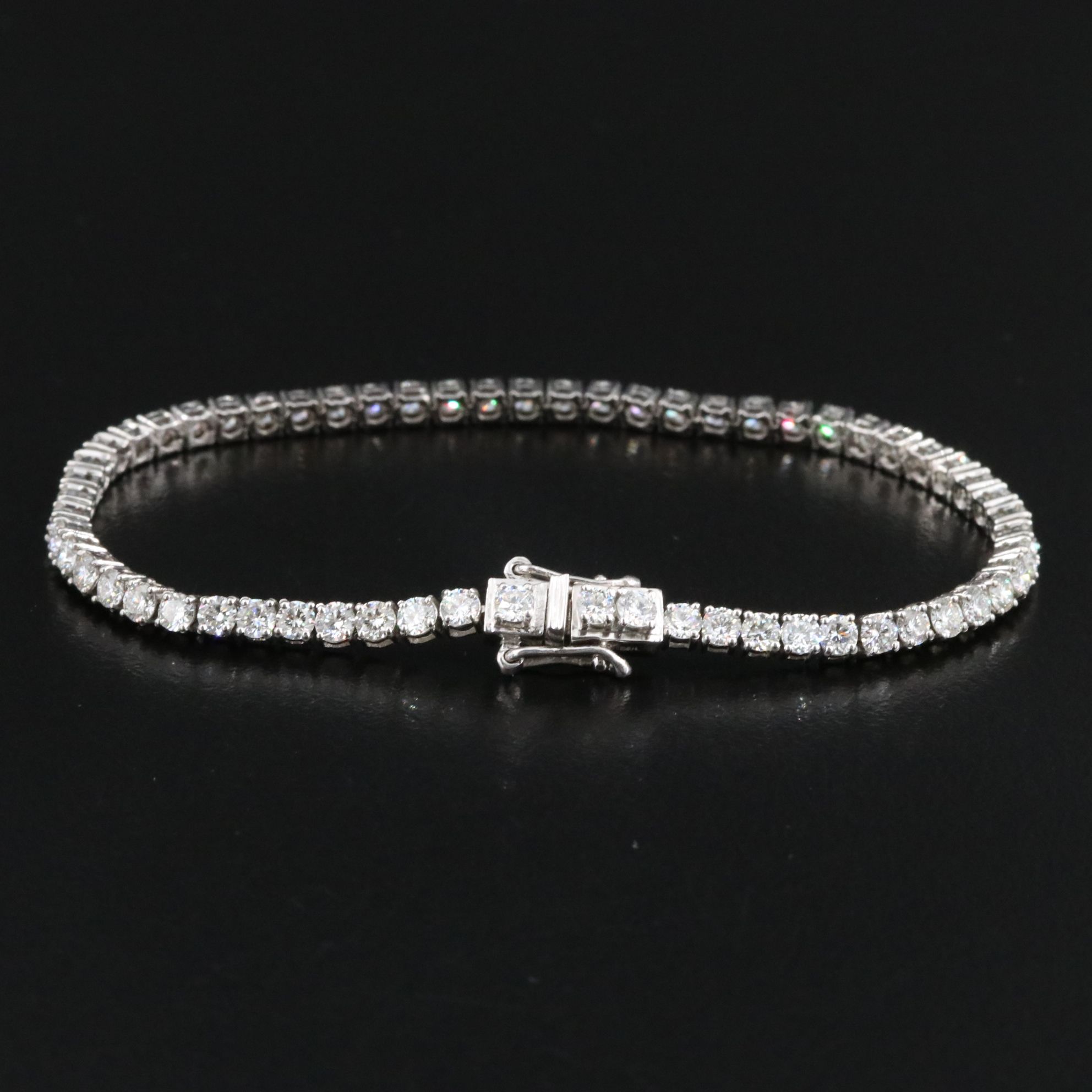 Platinum 4.15 CTW Diamond Line Bracelet