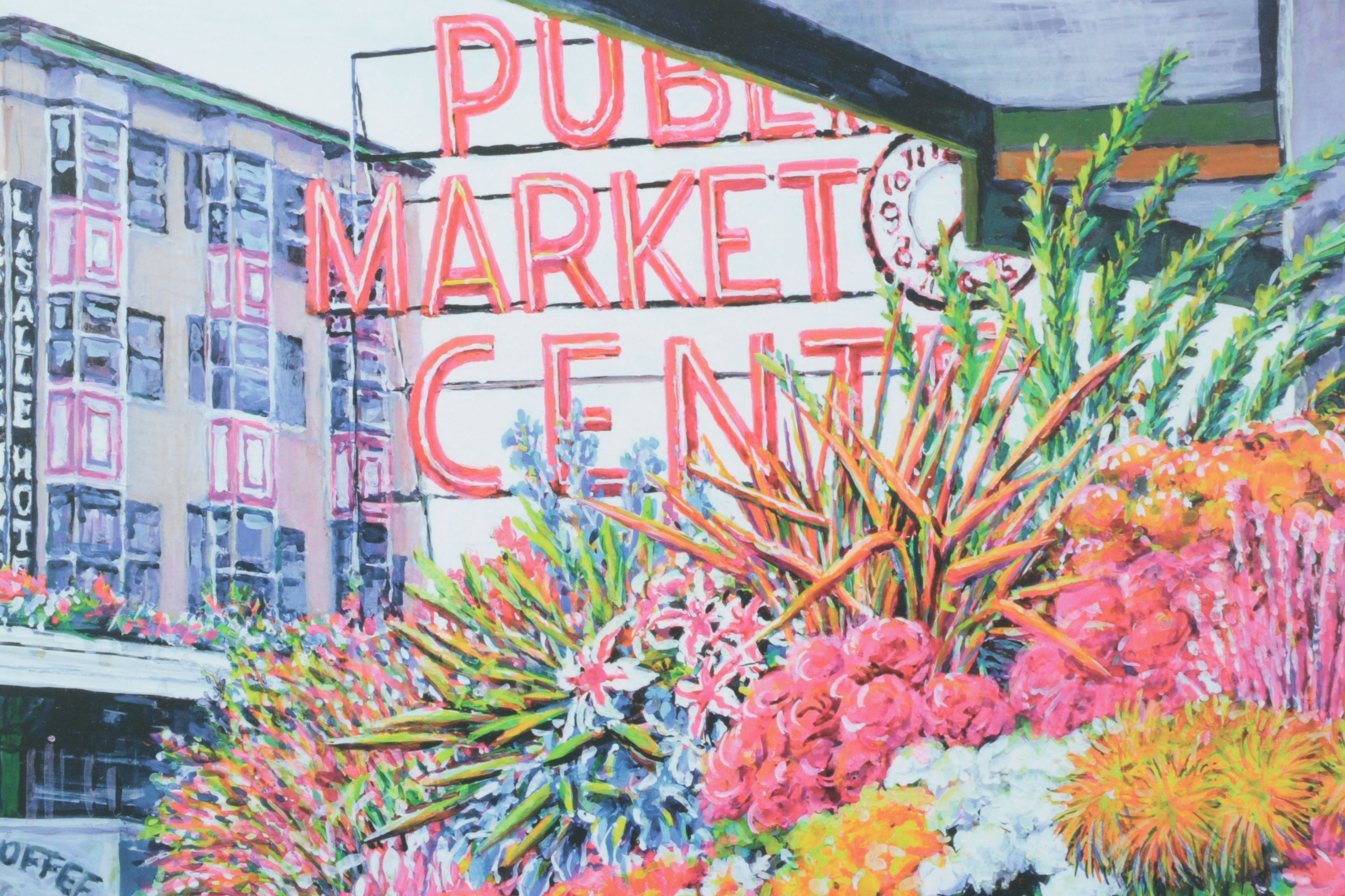 Signed Ed Newbold Giclée Poster "Pike Place Market", 2009