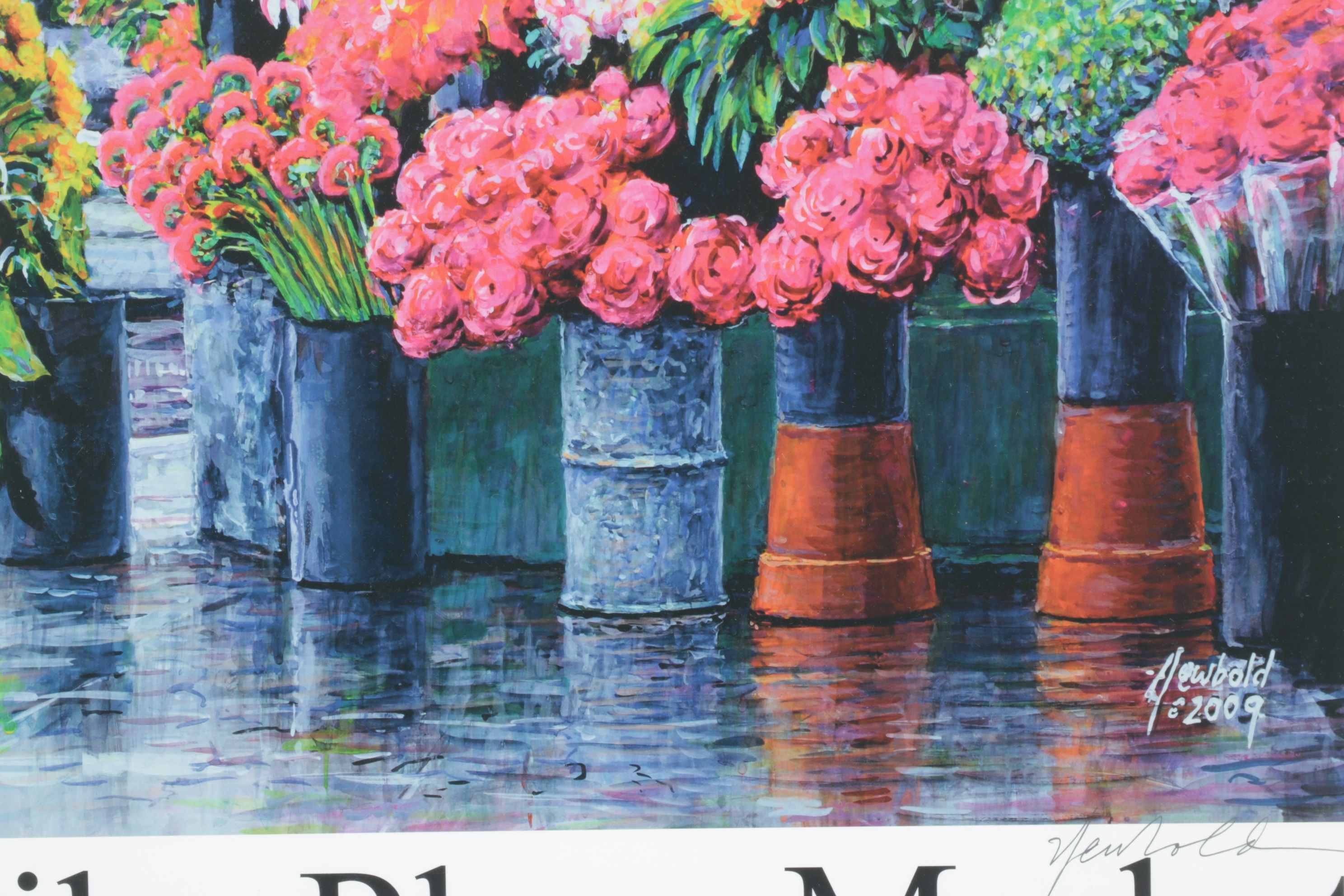 Signed Ed Newbold Giclée Poster "Pike Place Market", 2009
