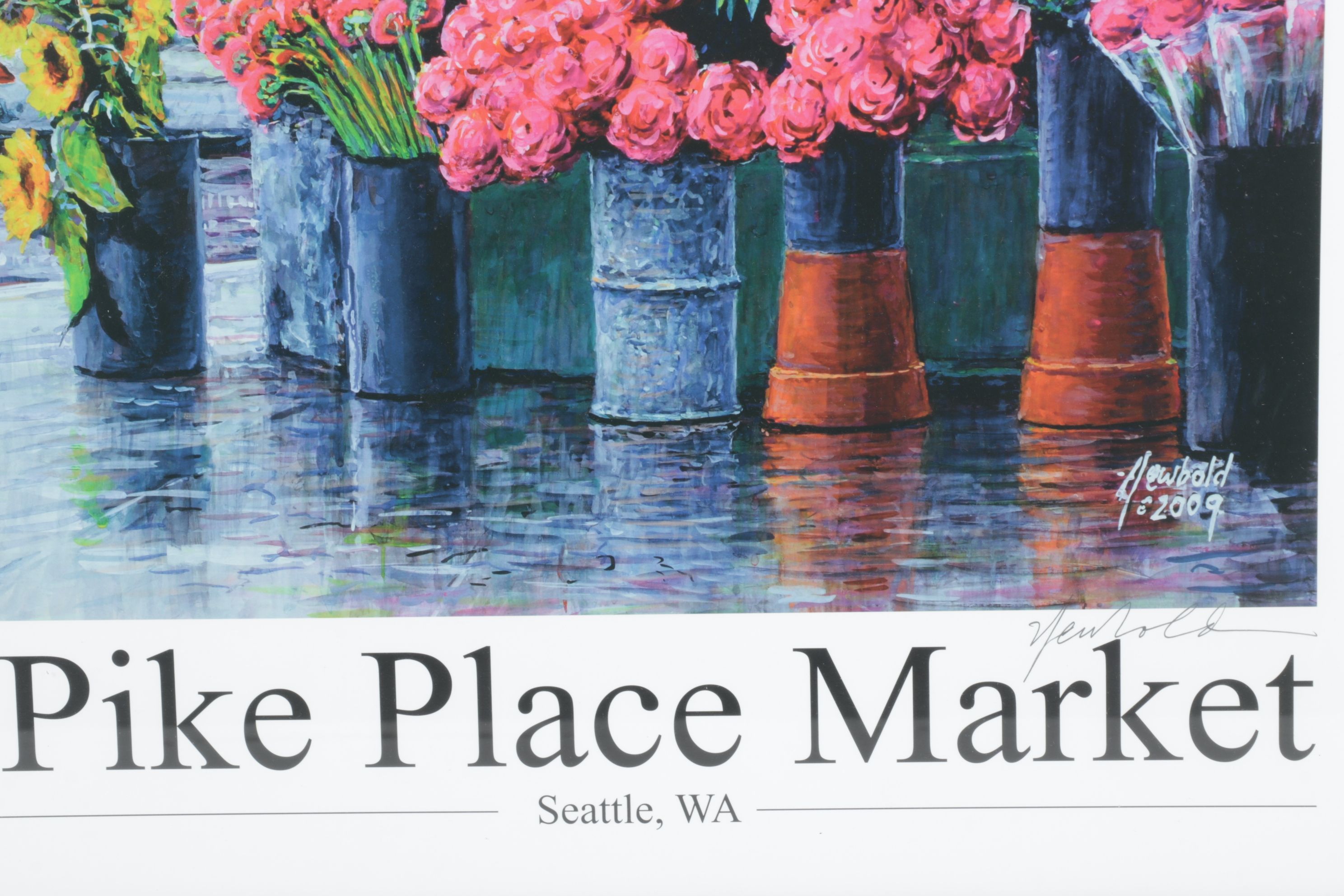 Signed Ed Newbold Giclée Poster "Pike Place Market", 2009
