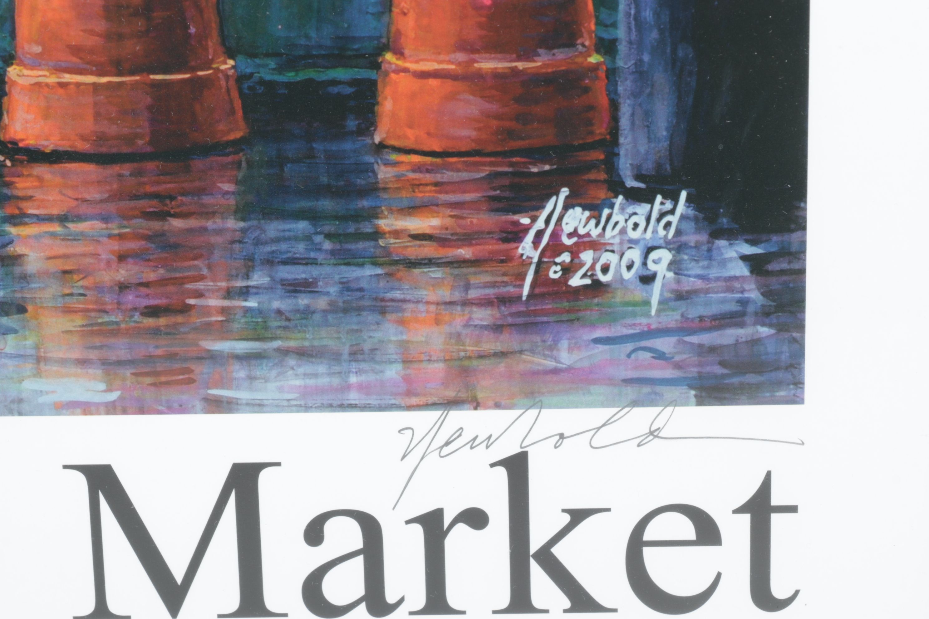 Signed Ed Newbold Giclée Poster "Pike Place Market", 2009