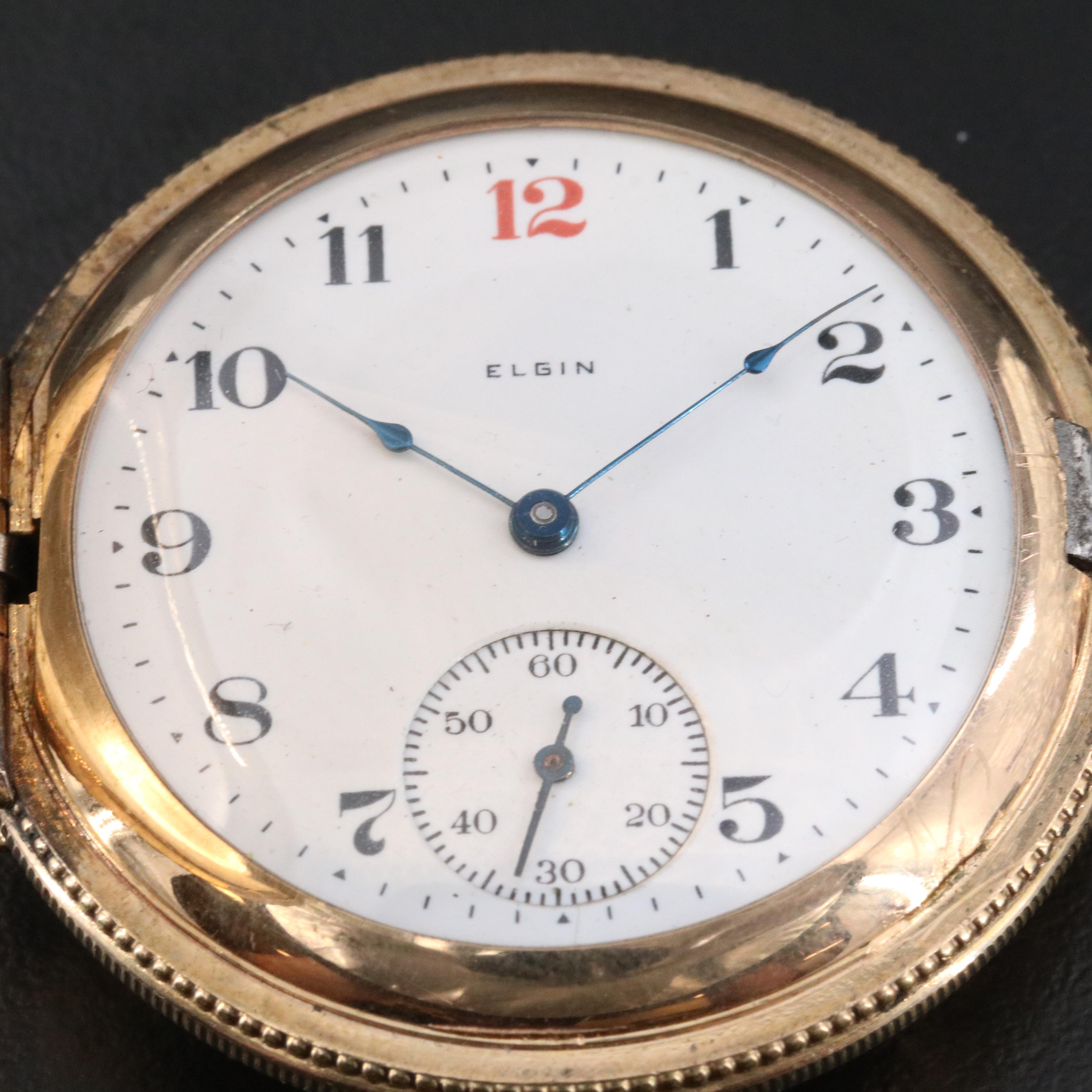 1919 Elgin Gold-Filled Hunting Case Pocket Watch