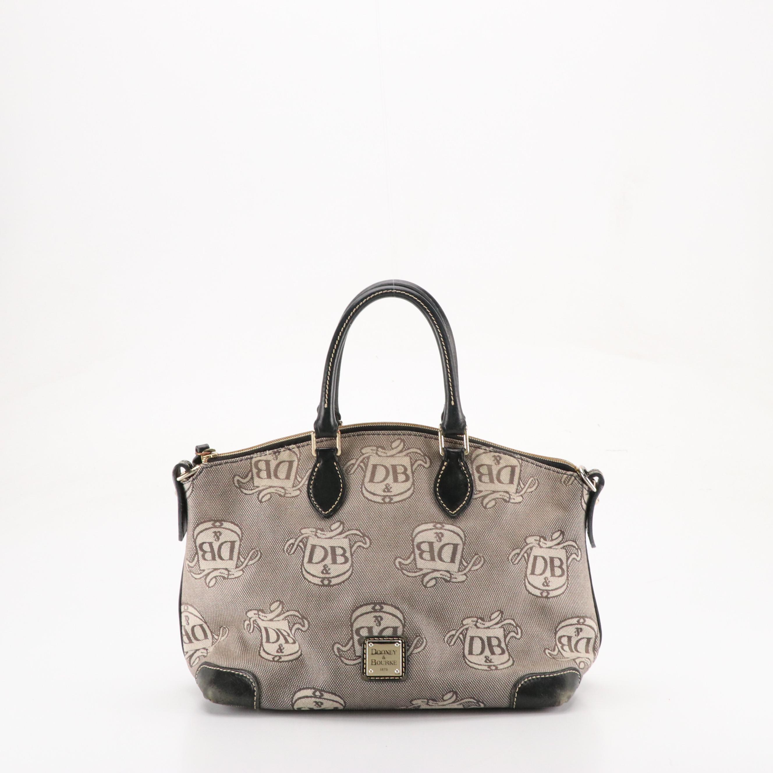 Dooney & Bourke Gray DB Canvas Two-Way Bag, Crossbody Bags and Wristlet