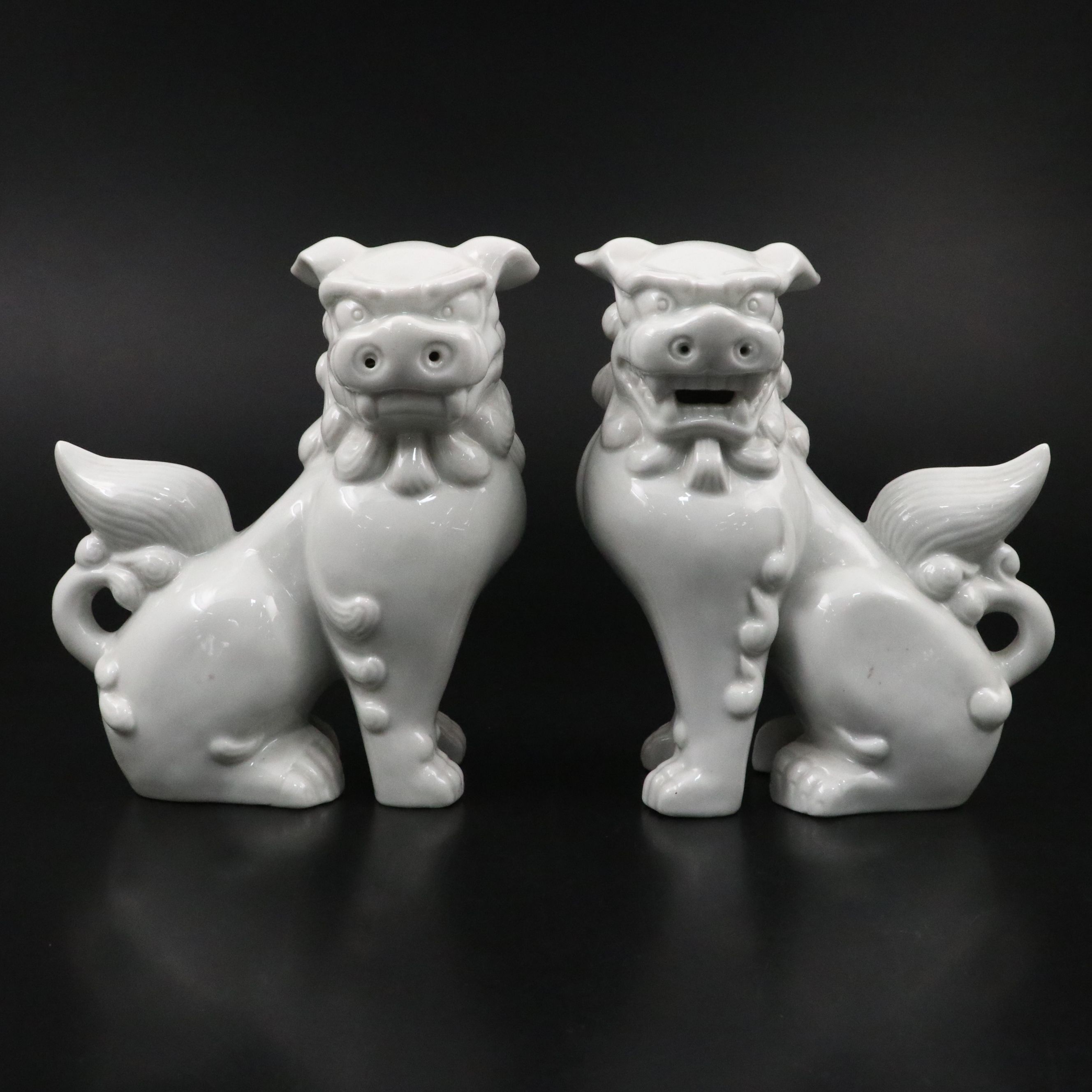 Chinese Blanc de Chine Guardian Lion Pair