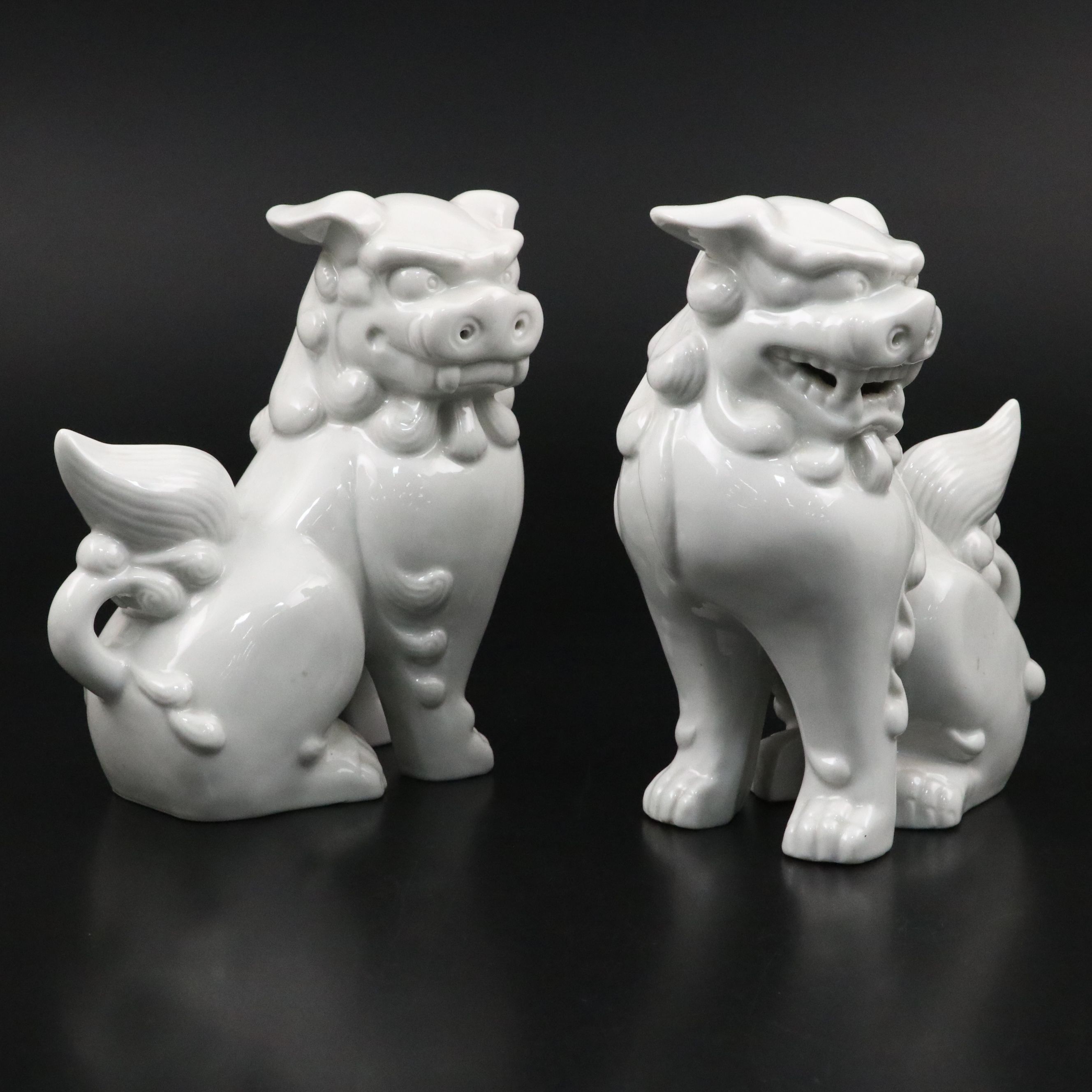 Chinese Blanc de Chine Guardian Lion Pair