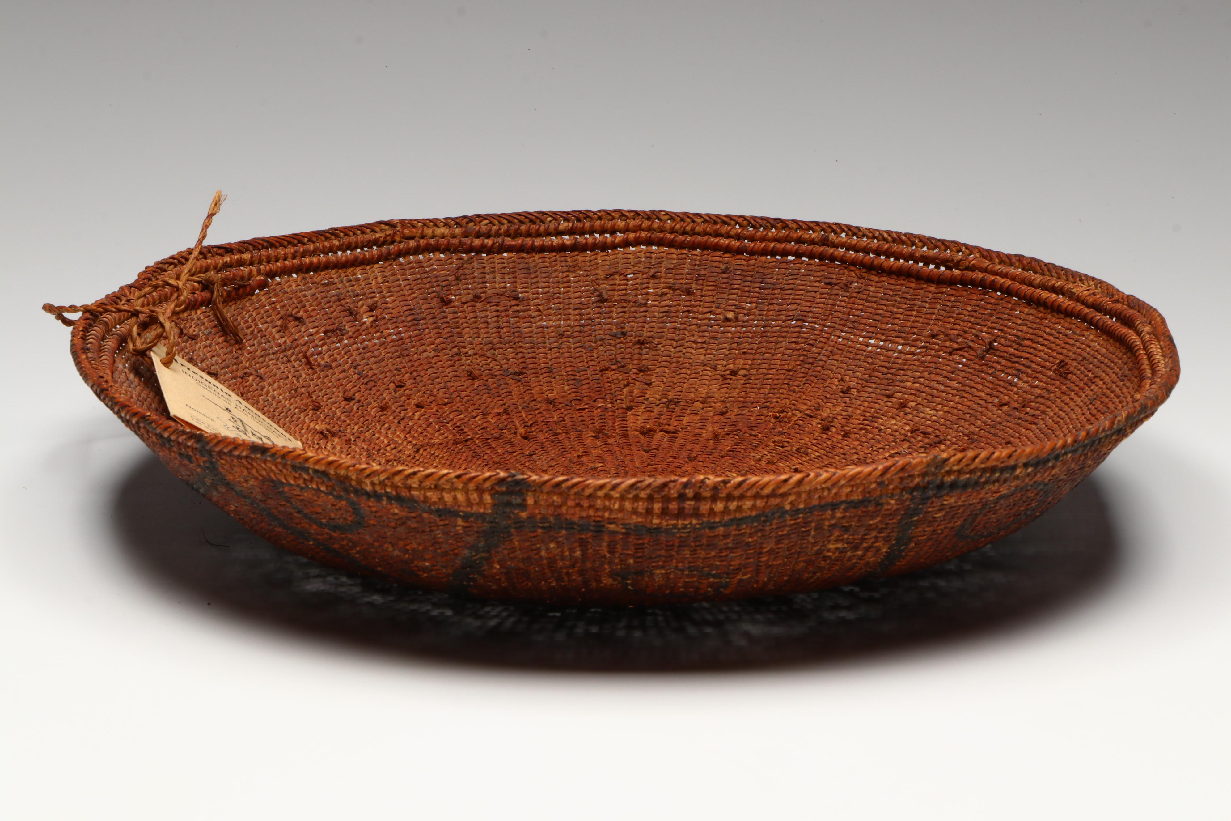 Yanomami Amazonian Handwoven Mamure Fiber and Charcoal Pigment Basket