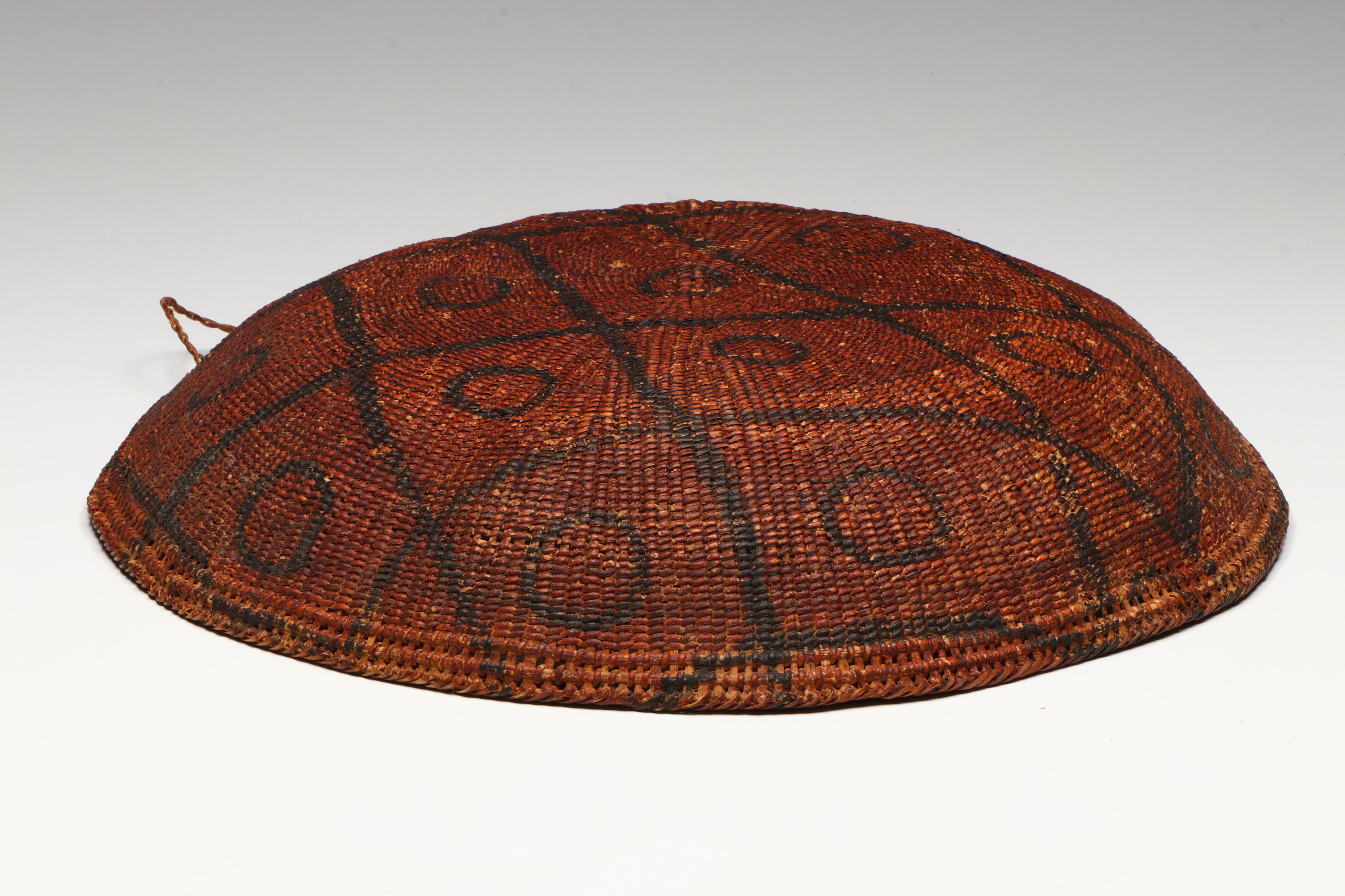 Yanomami Amazonian Handwoven Mamure Fiber and Charcoal Pigment Basket
