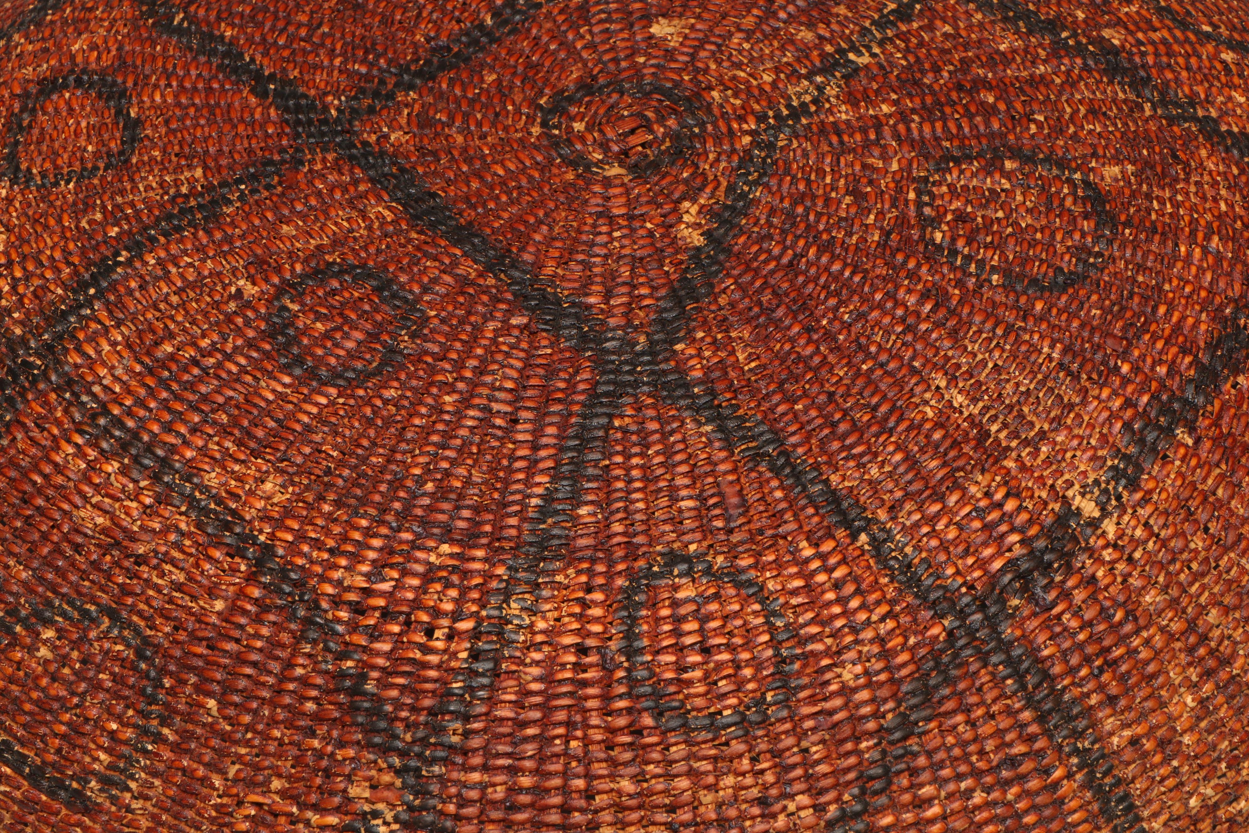 Yanomami Amazonian Handwoven Mamure Fiber and Charcoal Pigment Basket