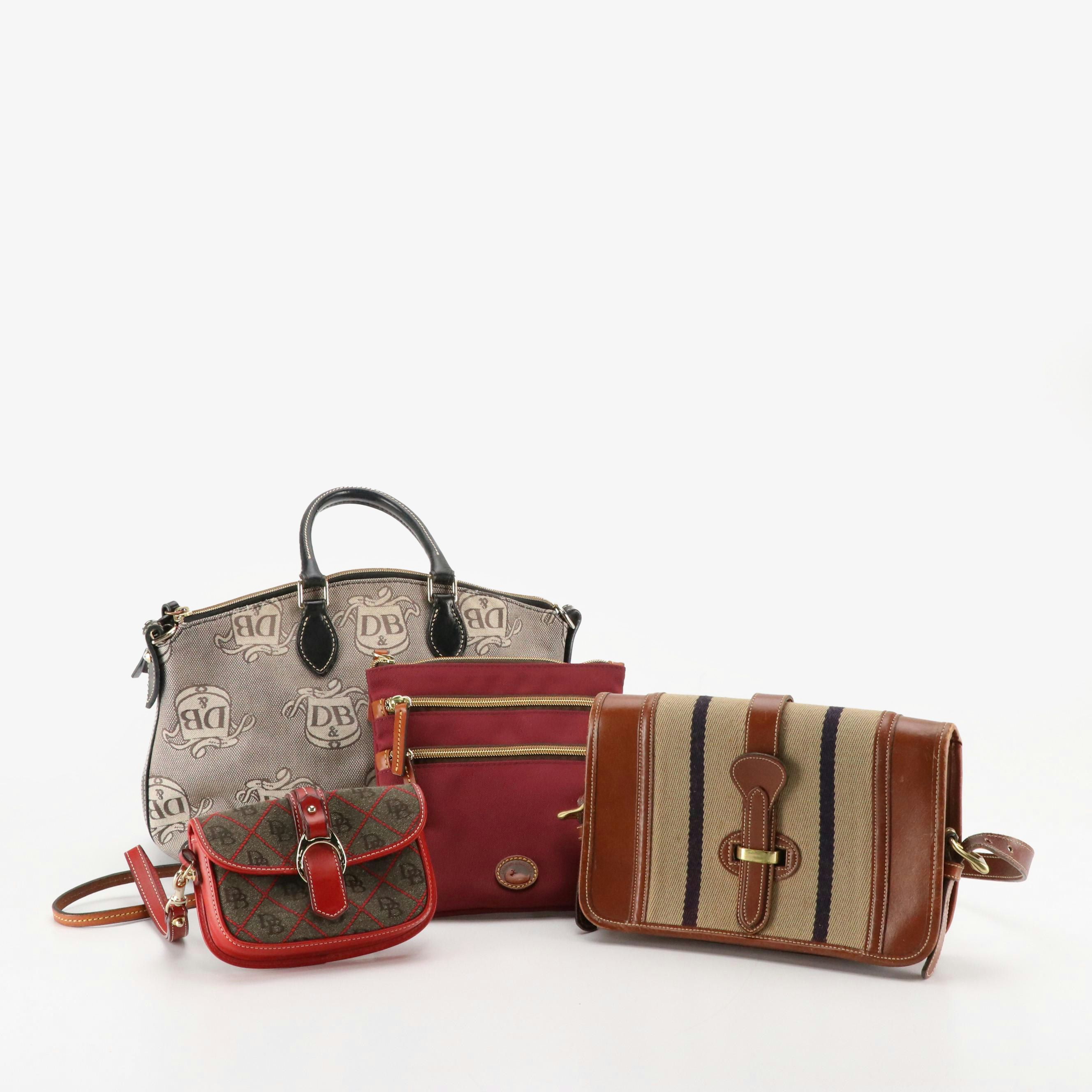 Dooney & Bourke Gray DB Canvas Two-Way Bag, Crossbody Bags and Wristlet