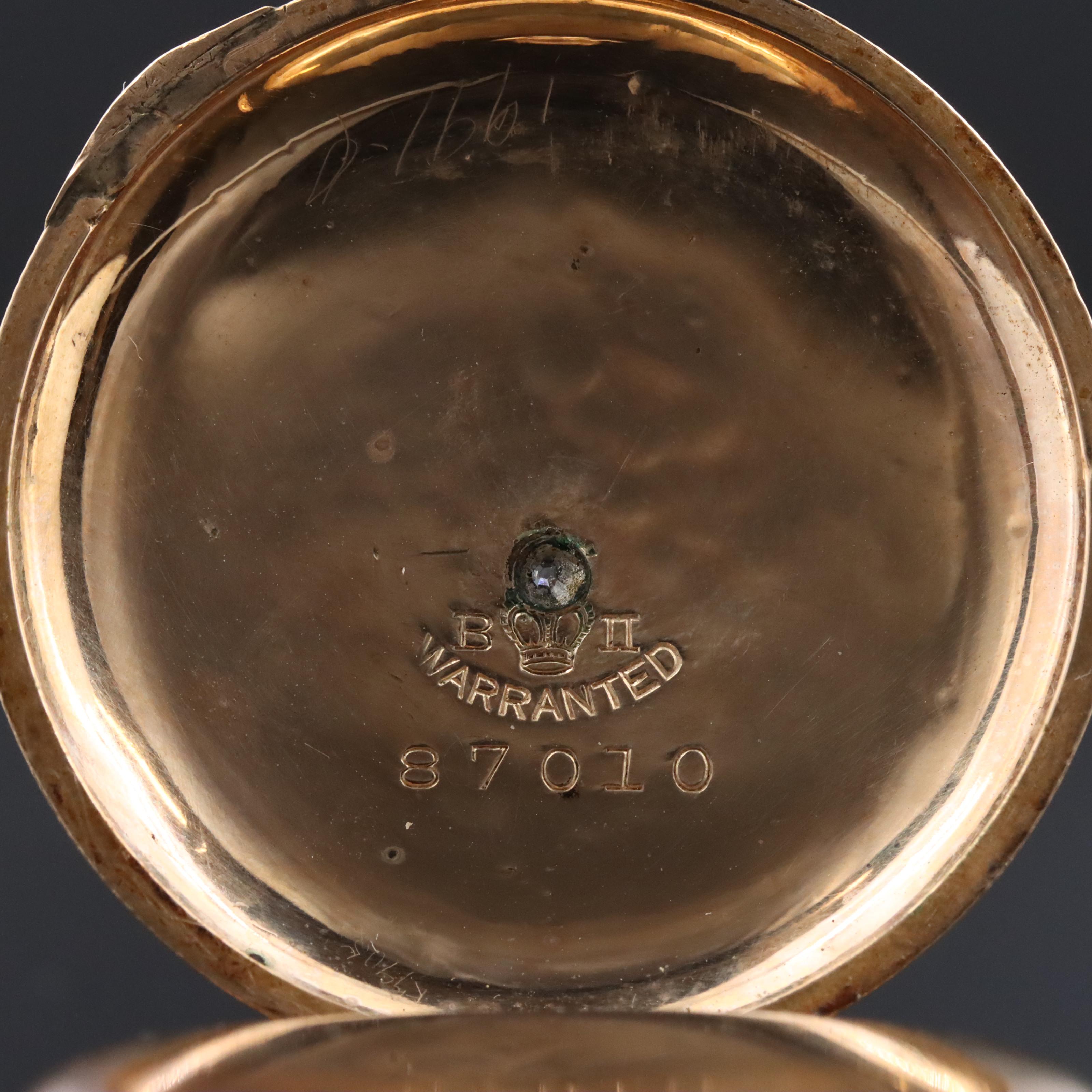 Elgin Tri Color Gold Filled Pocket Watch with Diamond Accent