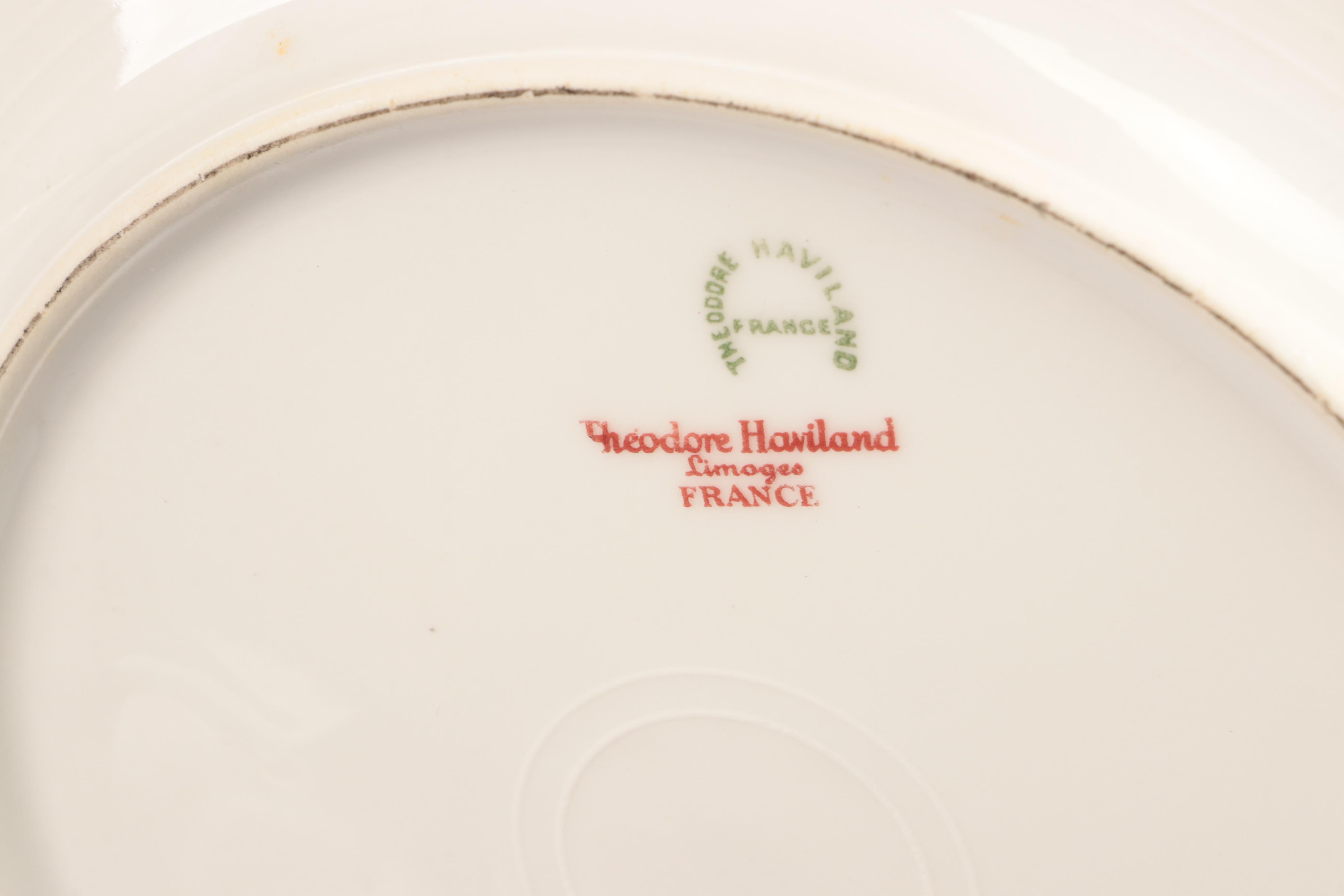 Theodore Haviland Gilt Limoges Porcelain Floral Dinnerware