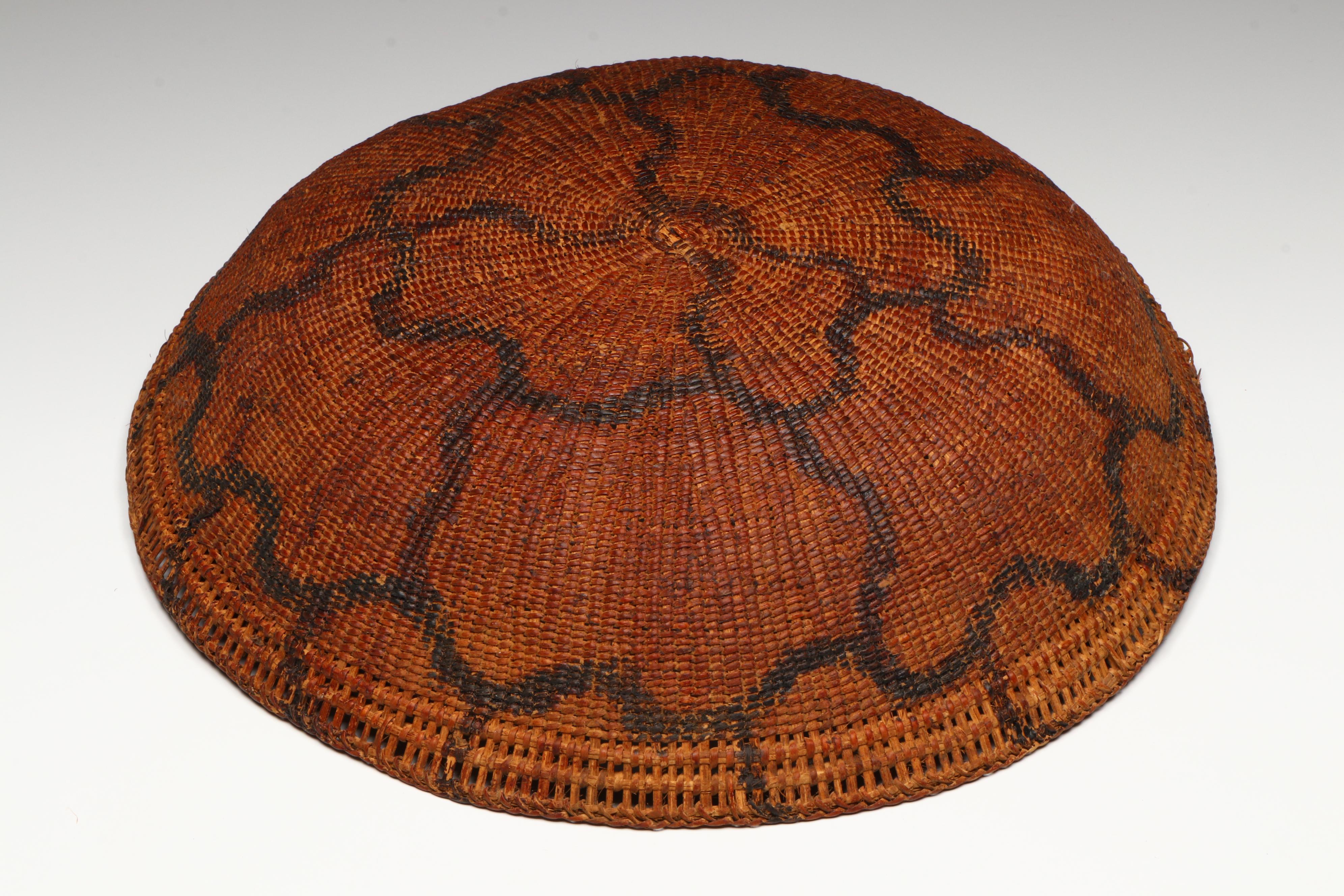 Yanomami Amazonian Handwoven Mamure Fiber and Charcoal Pigment Basket