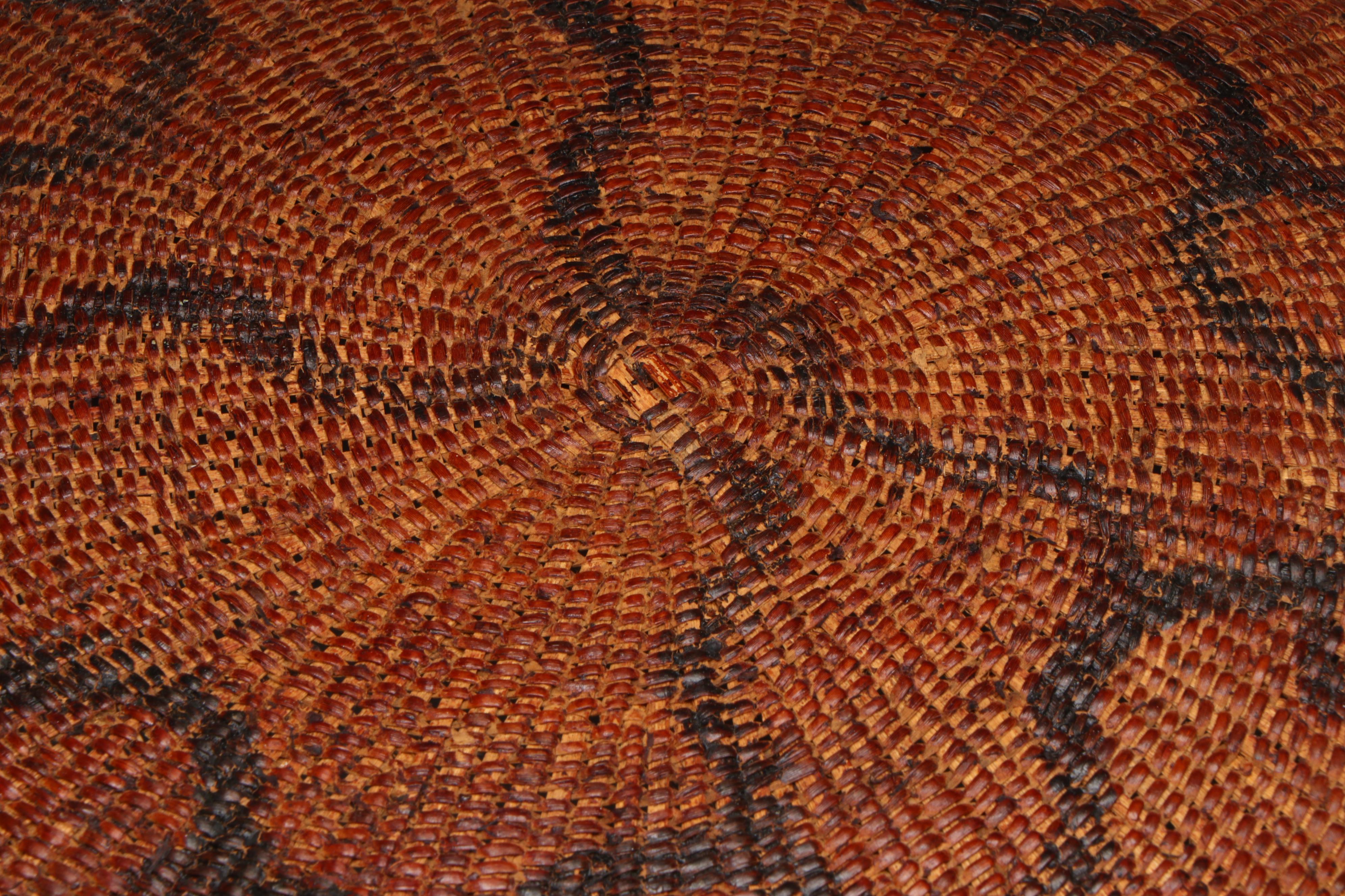Yanomami Amazonian Handwoven Mamure Fiber and Charcoal Pigment Basket