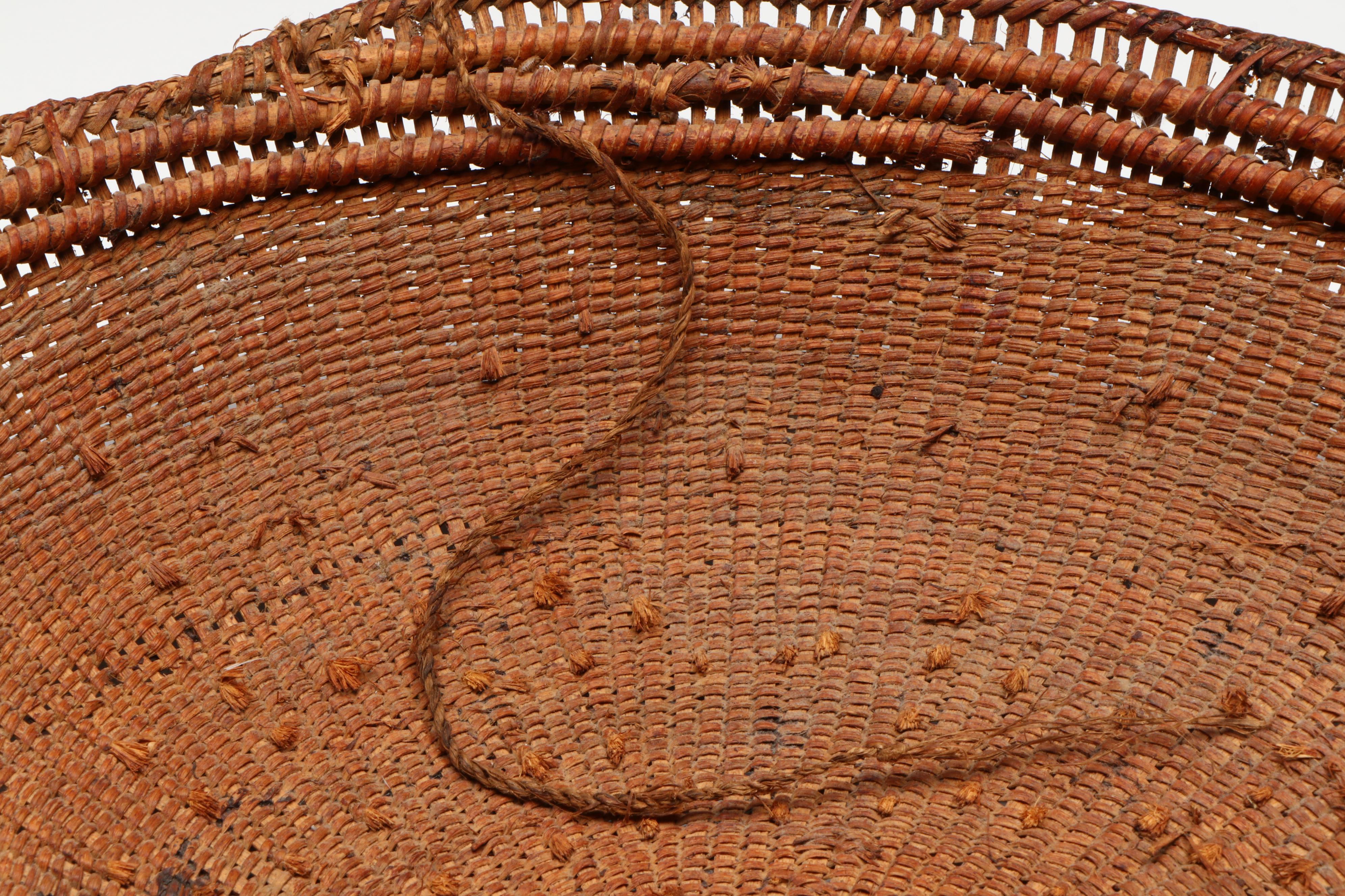 Yanomami Amazonian Handwoven Mamure Fiber and Charcoal Pigment Basket