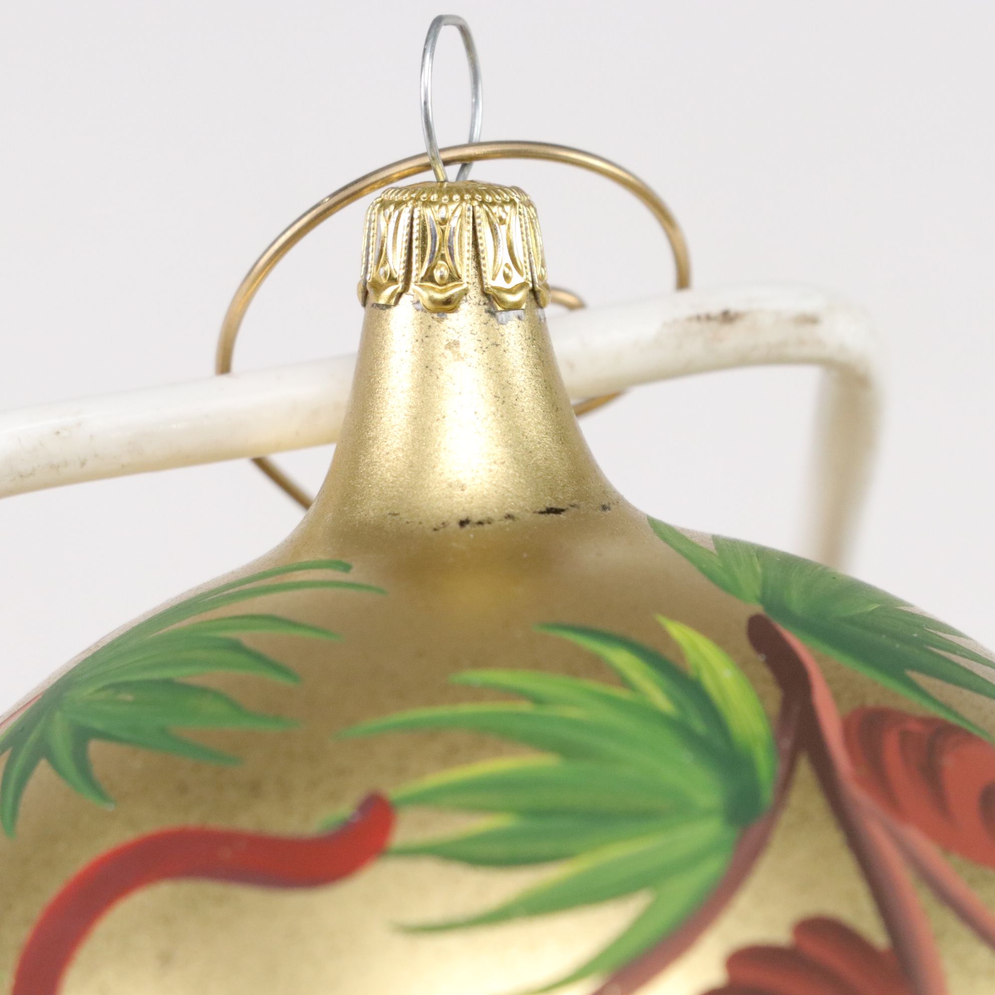 Six Hand-Painted Glass Ball Christmas Ornaments