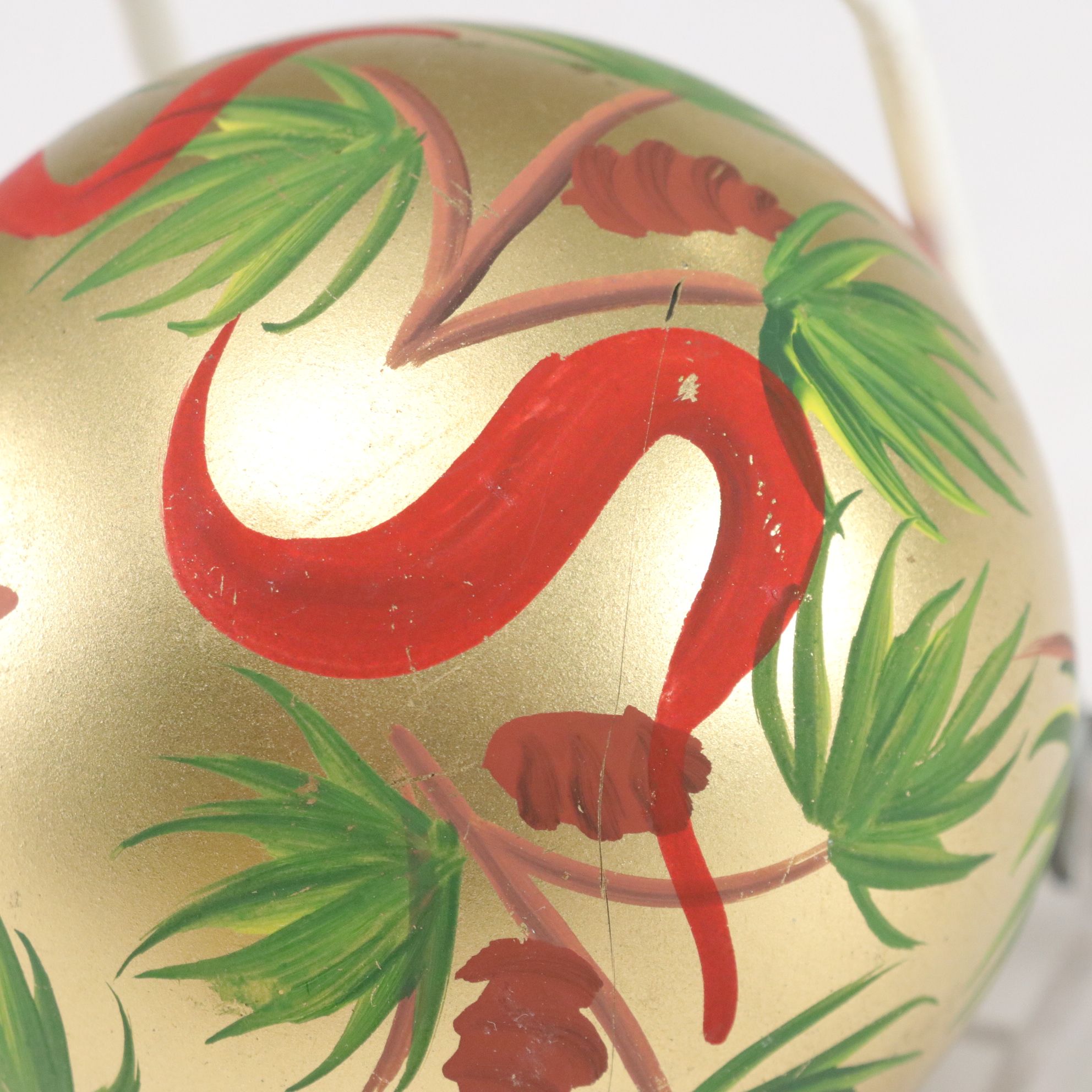 Six Hand-Painted Glass Ball Christmas Ornaments