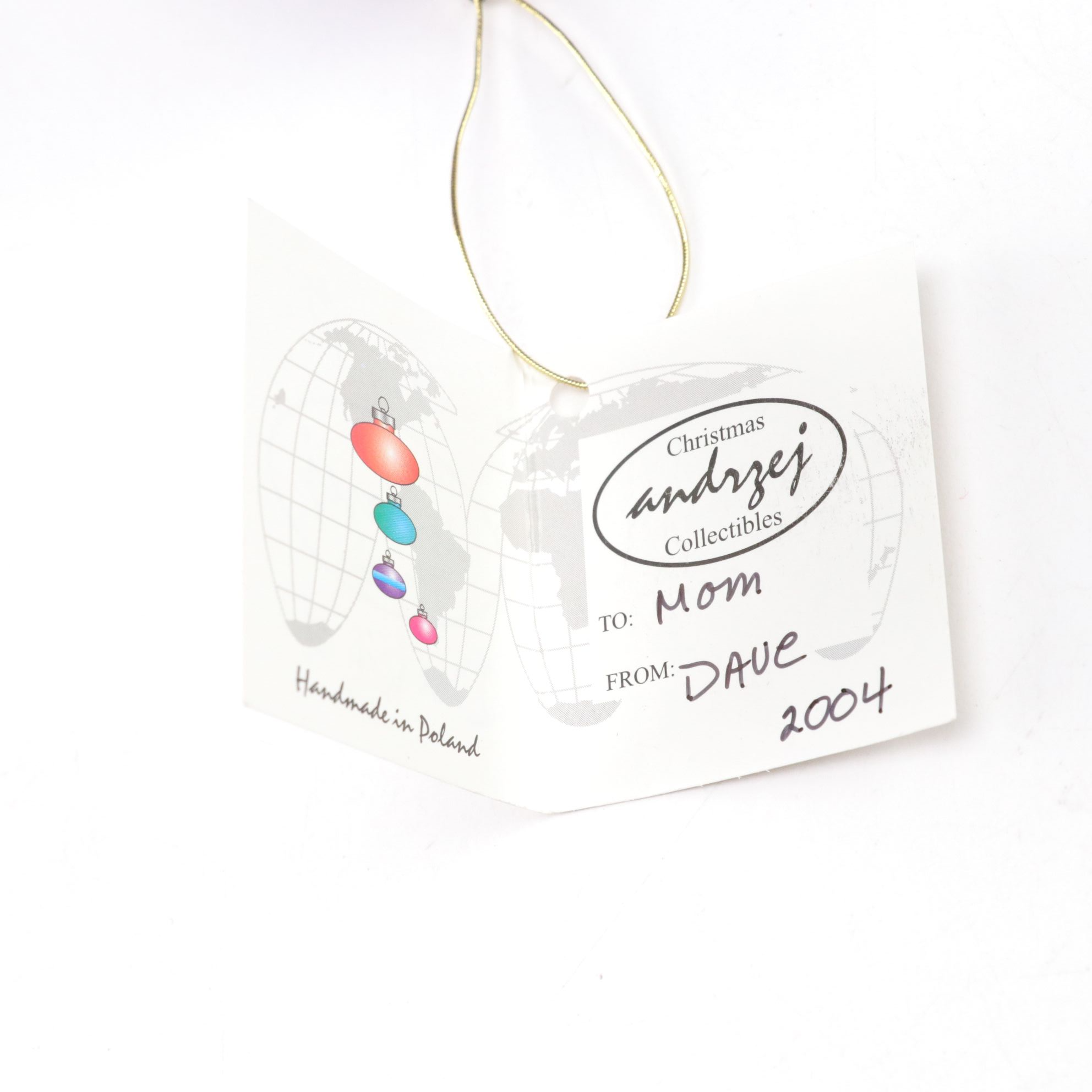 Six Hand-Painted Glass Ball Christmas Ornaments