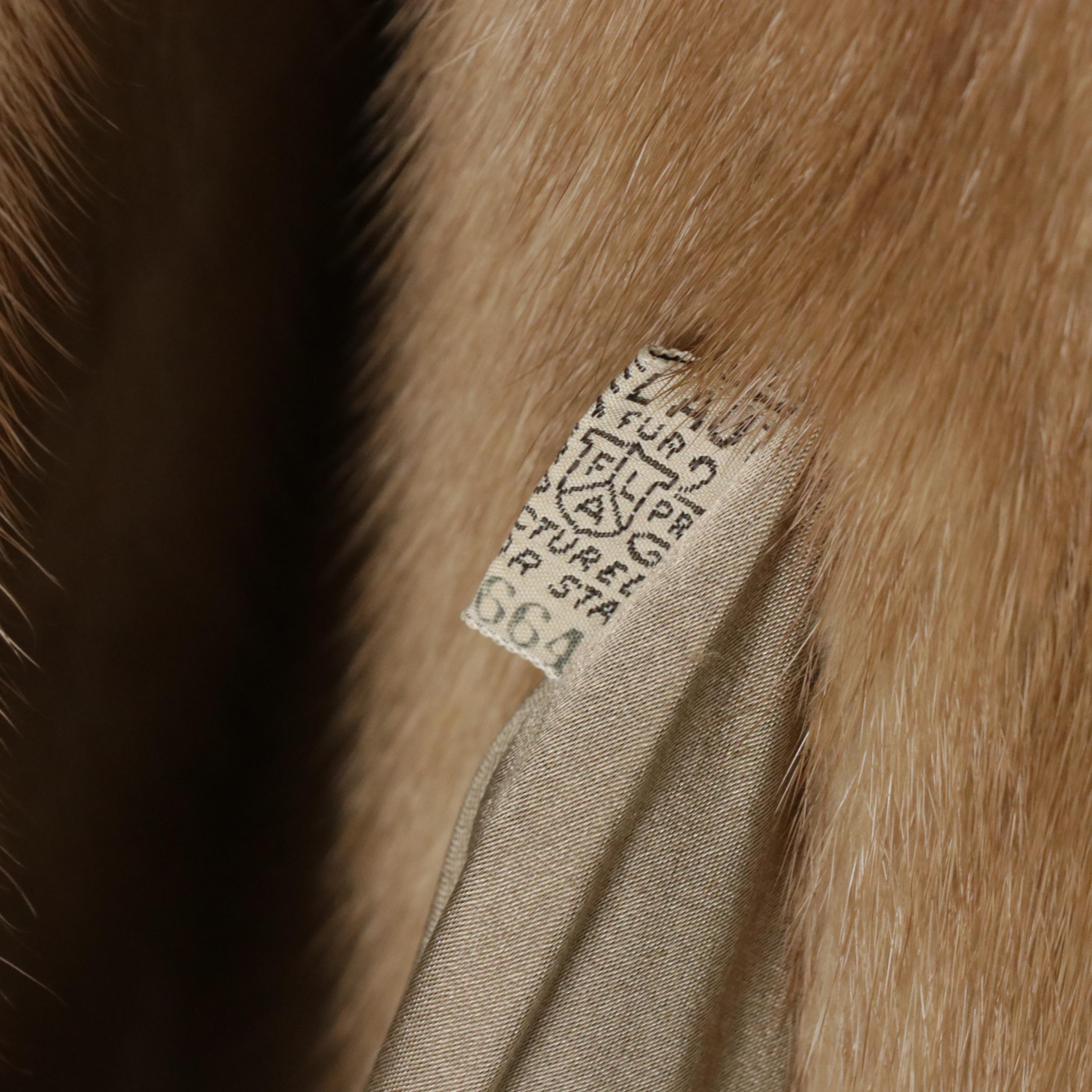 Shillito's Fur Salon Blonde Mink Fur Coat