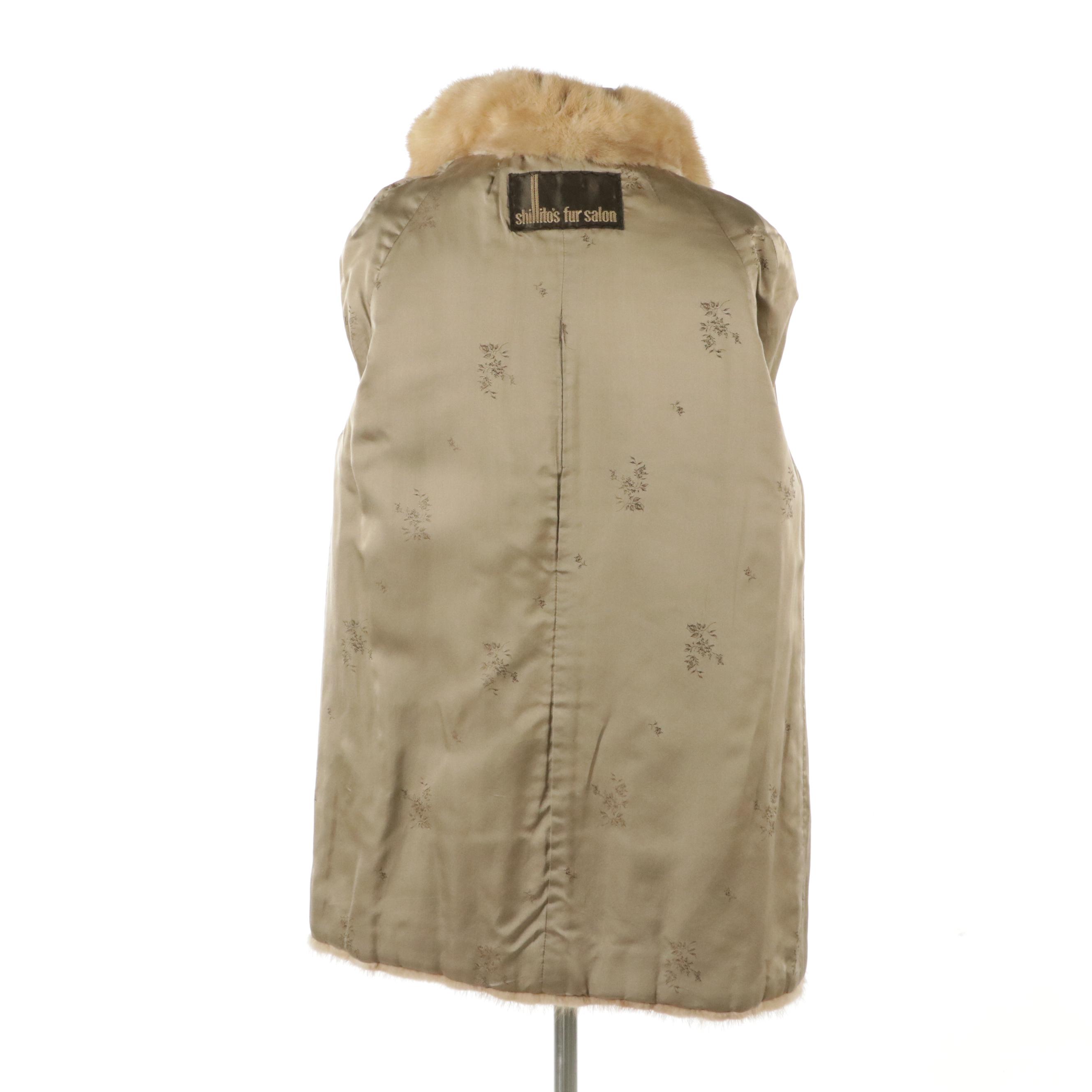 Shillito's Fur Salon Blonde Mink Fur Coat