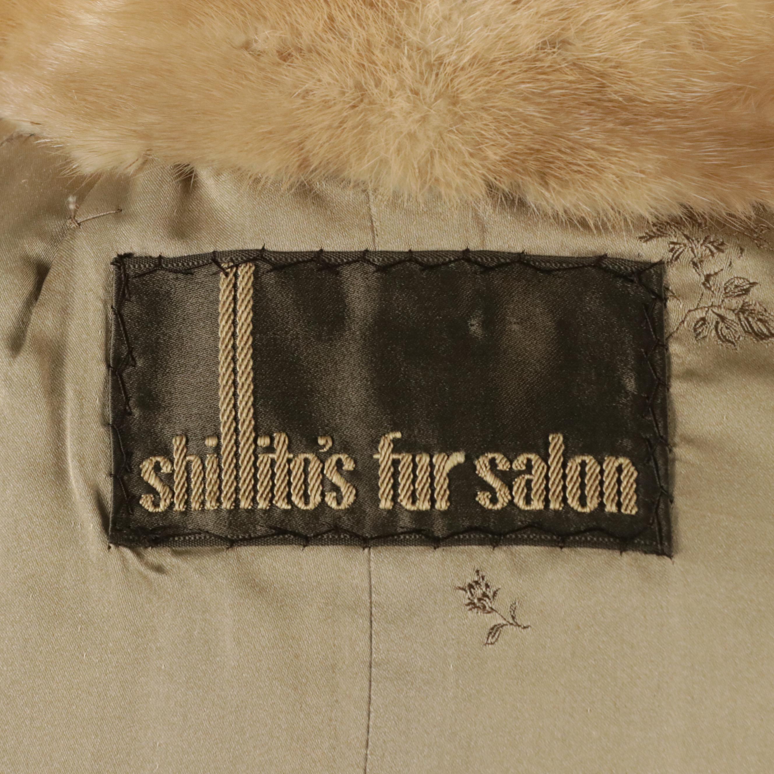 Shillito's Fur Salon Blonde Mink Fur Coat