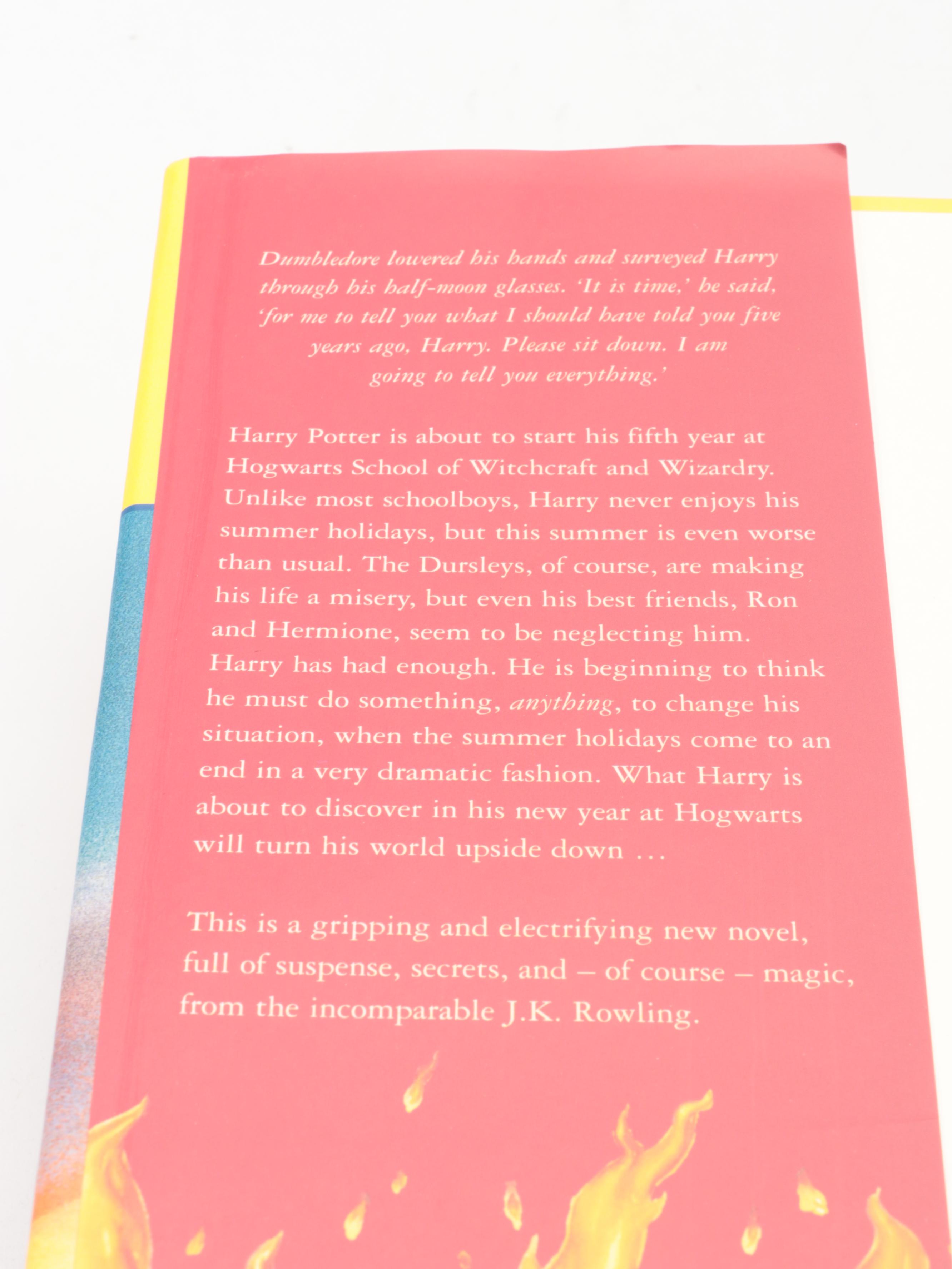 First UK Edition "Harry Potter and the Order of the Phoenix" by J. K. Rowling