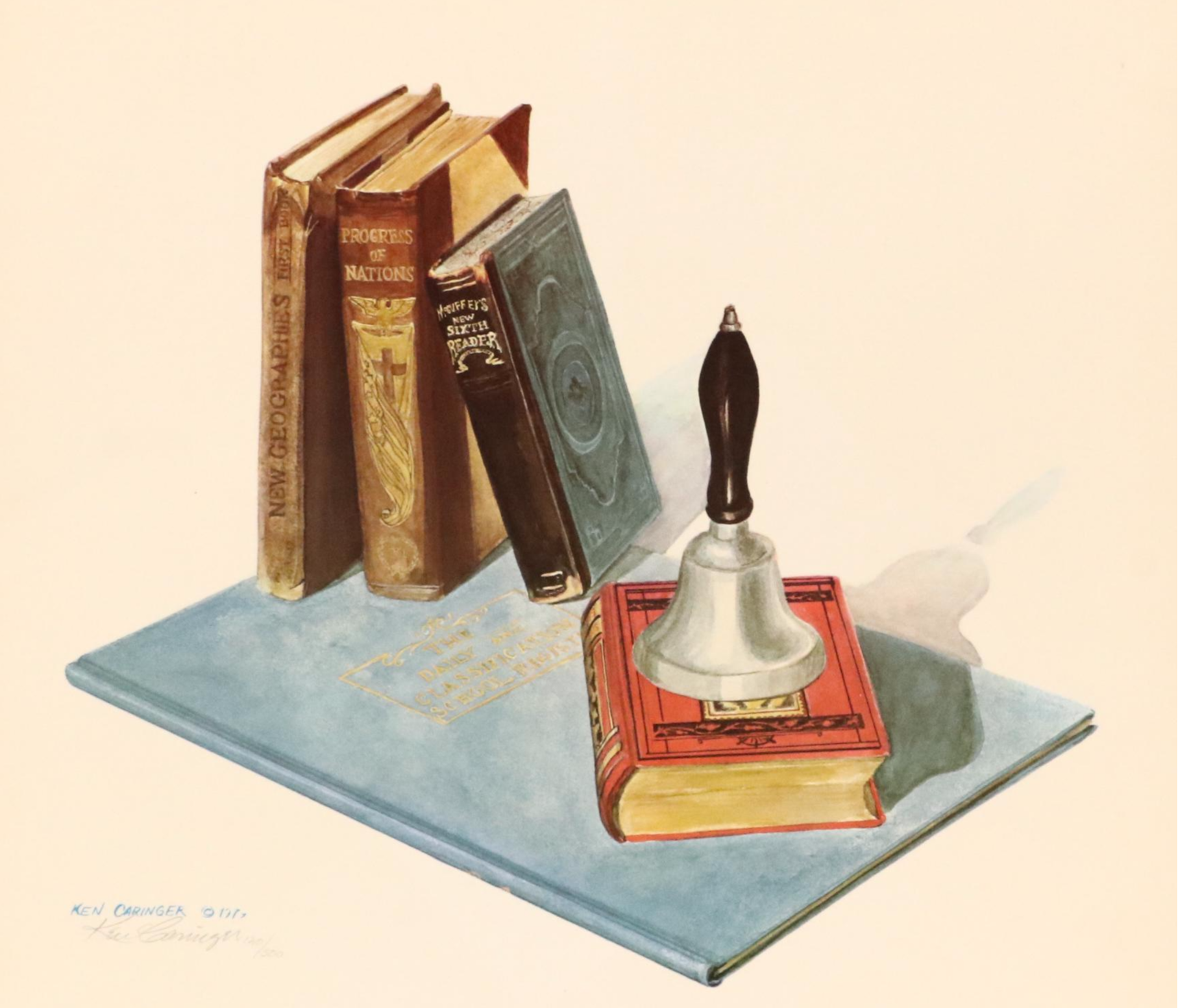 Ken Caringer and Gary Adams Offset Lithographs "School Time" and "Lady's Touch"